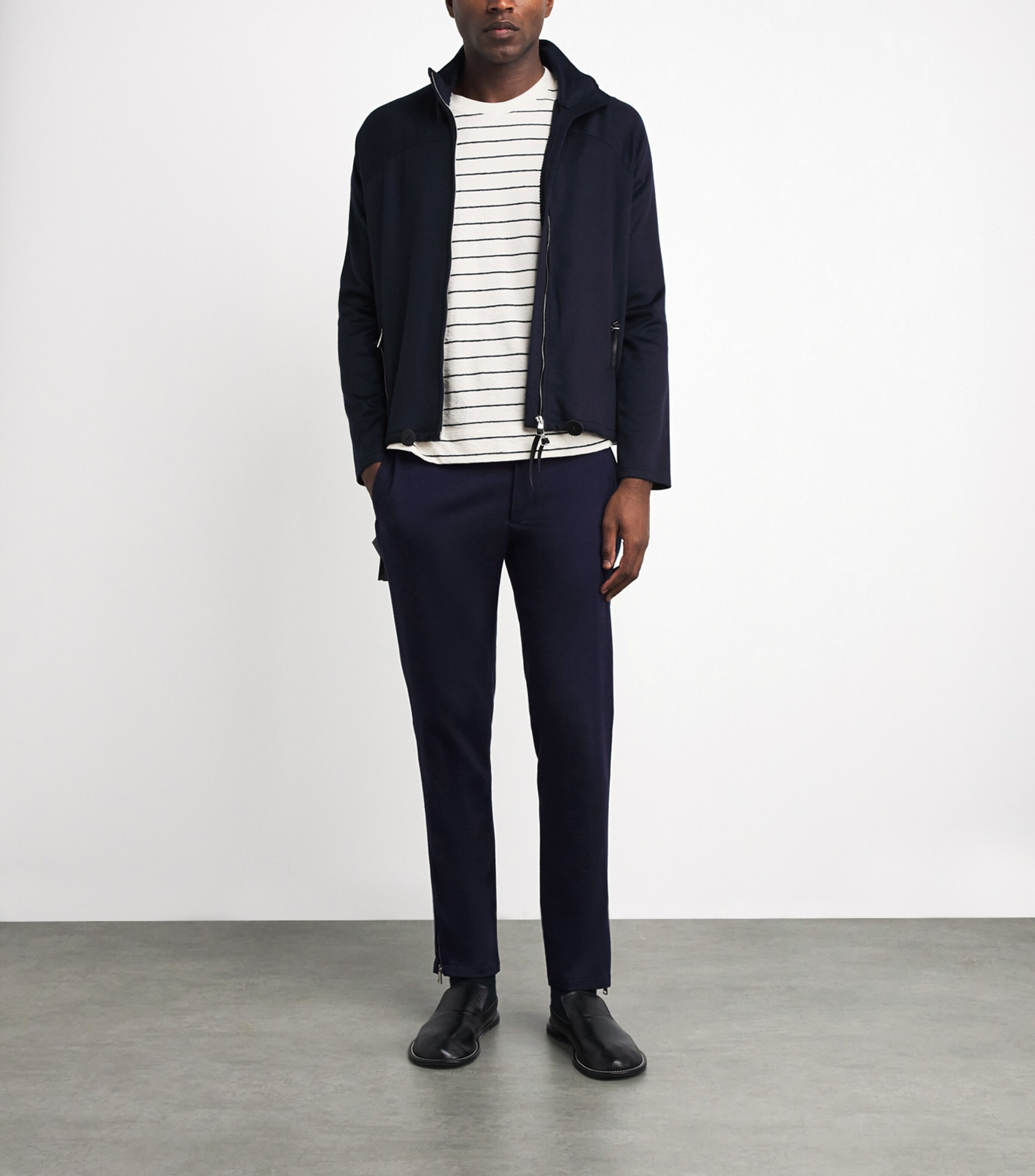 Alan Scott Mens Cashmere-Blend Sweatpants Midnight Image 2