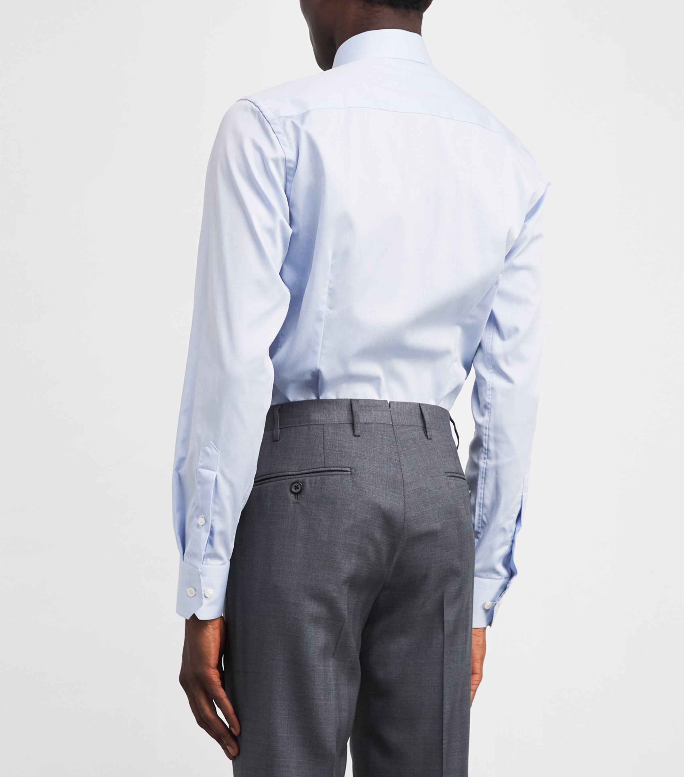 Cotton Twill Slim Shirt 21LIGHT BLUE Image 4