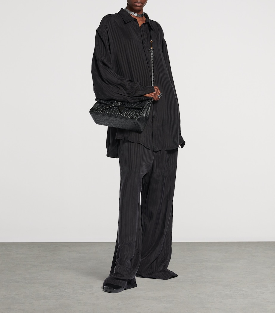 Balenciaga Womens Cupro Stripe Fluid Shirt Image 4