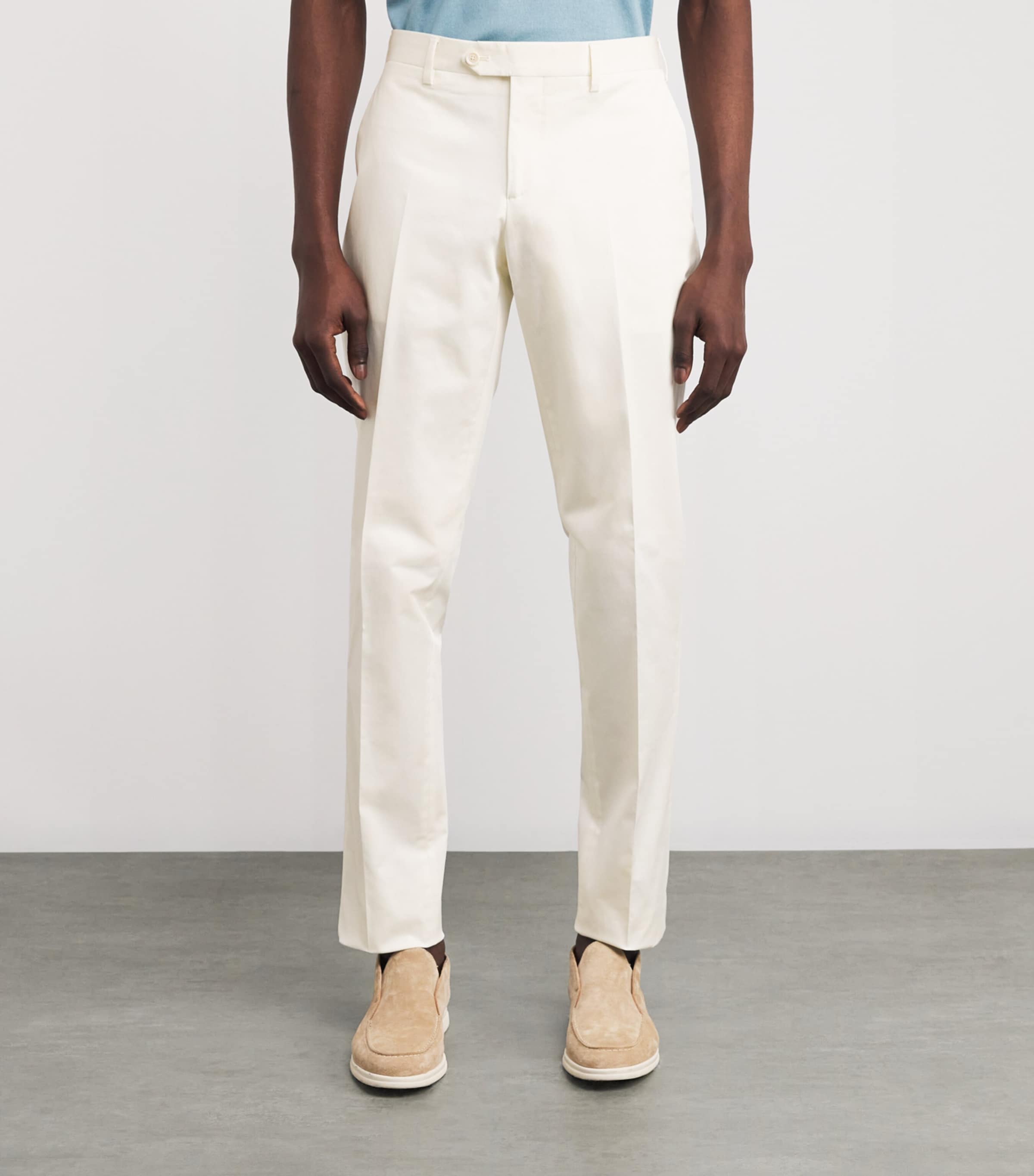 Wool Slim Fit Trousers 101 WHITE Image 3