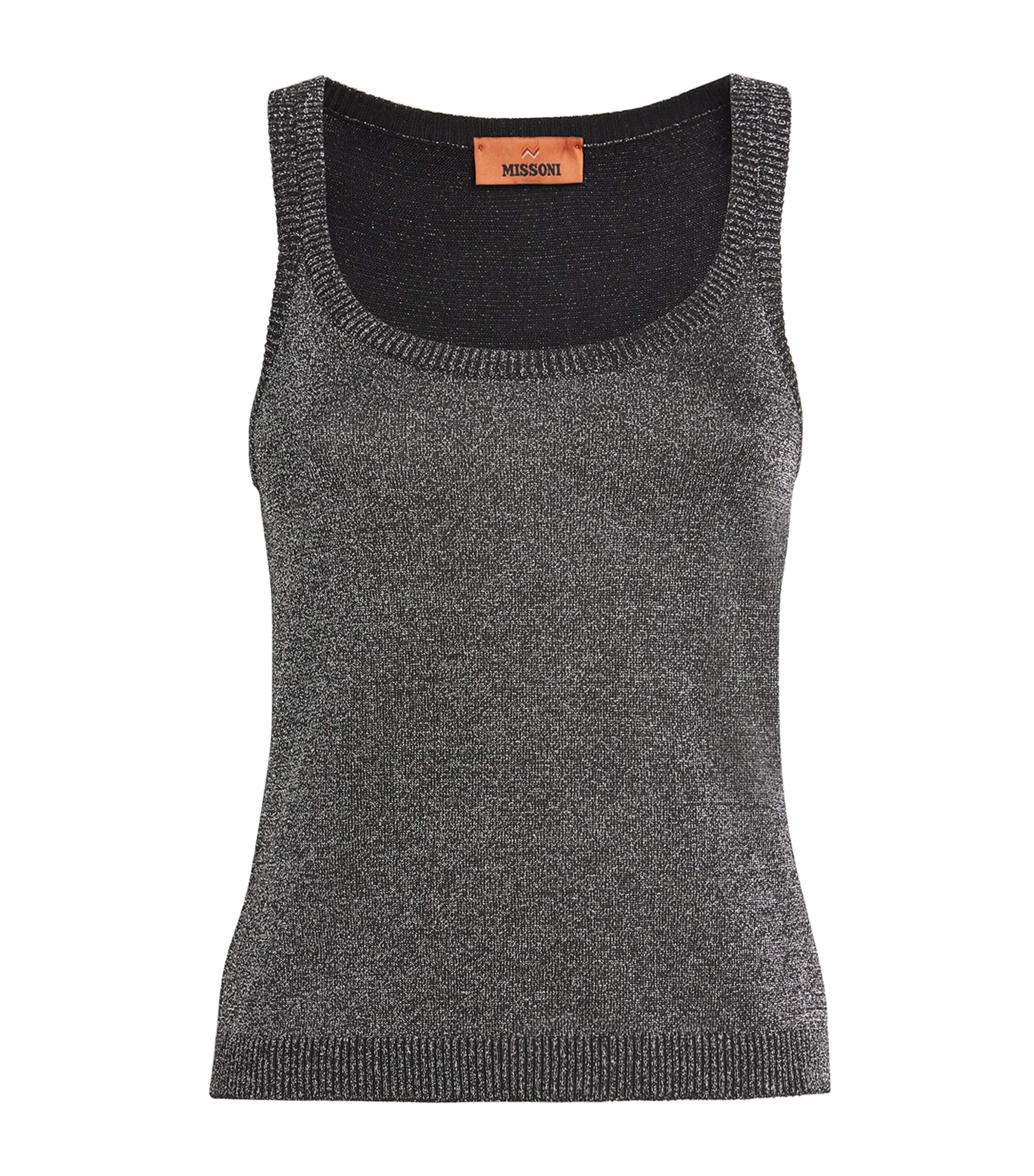 Missoni Glitter Tank Top In Black