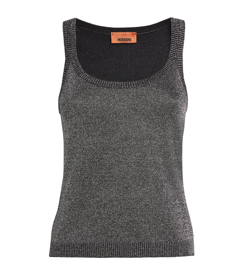 Missoni Womens Glitter Tank Top Black Silver Image 1