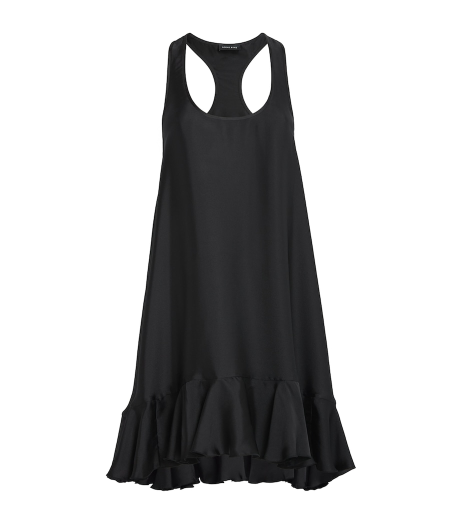 Silk-Blend Lilith Mini Dress BLACK Image 1