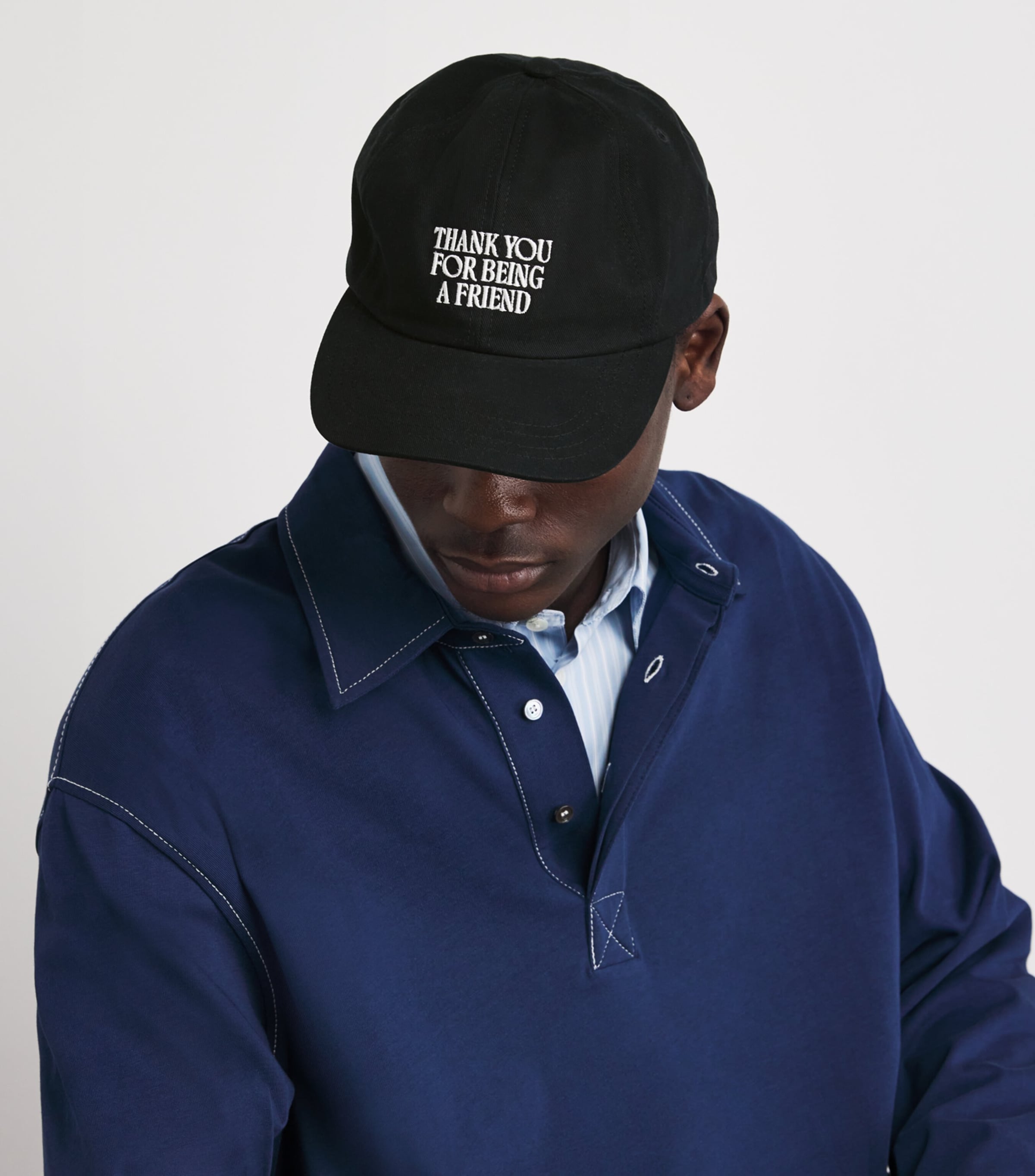 AMI Paris Cotton Friend Baseball Cap Noir Image 2