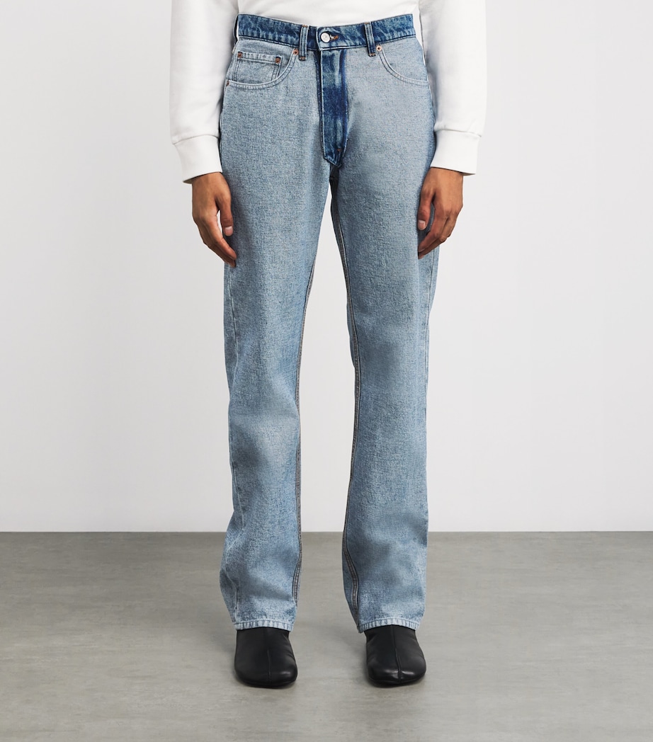 Light Wash Waistband-Detail Jeans 967 - MEDIUM BLUE Image 3