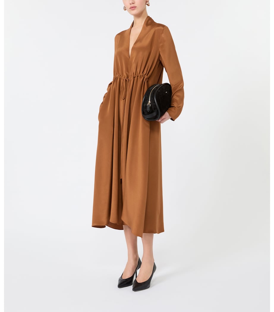 Max Mara Womens Silk Midi Dress Tobacco Image 4