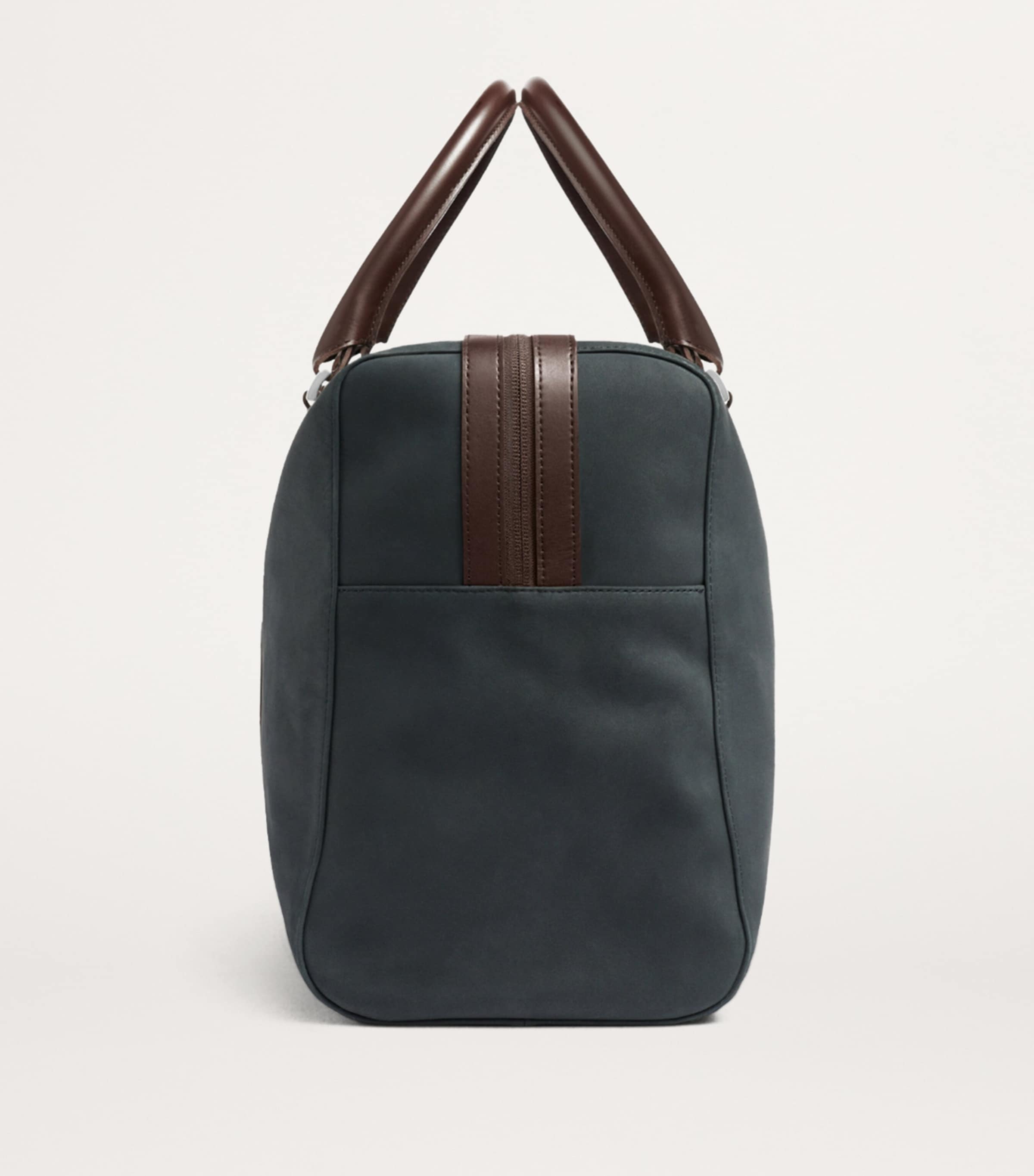 Carl Friedrik x Hackett Leather Holdall Navy/ Chocolate Image 6