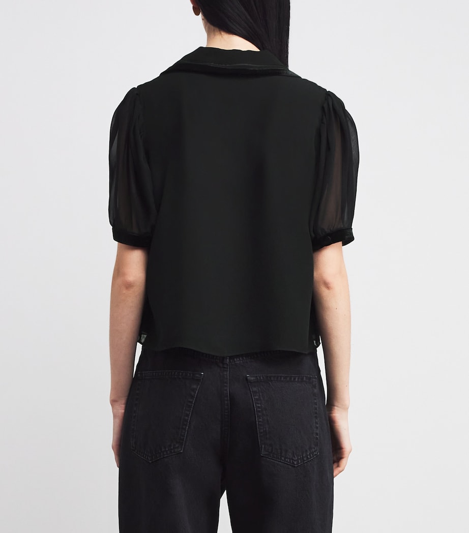 The Silk Sailor Blouse BLACK Image 4