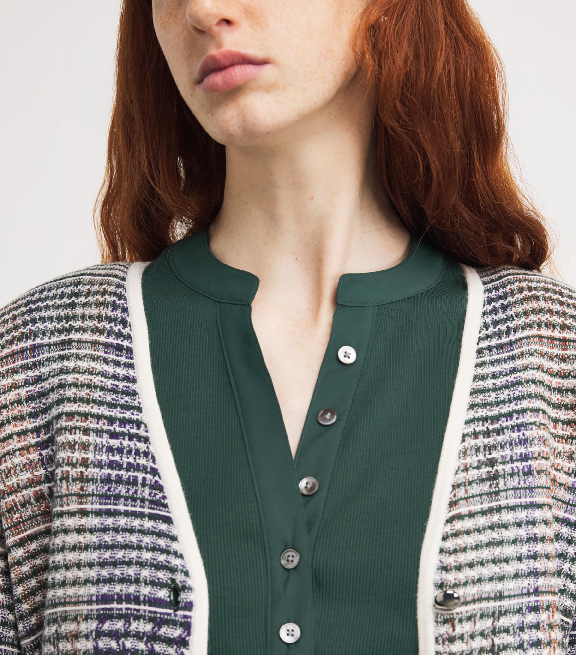 Stretch-Cotton Coralee Knit Blouse G0735 DRK HUNTR GRN Image 6