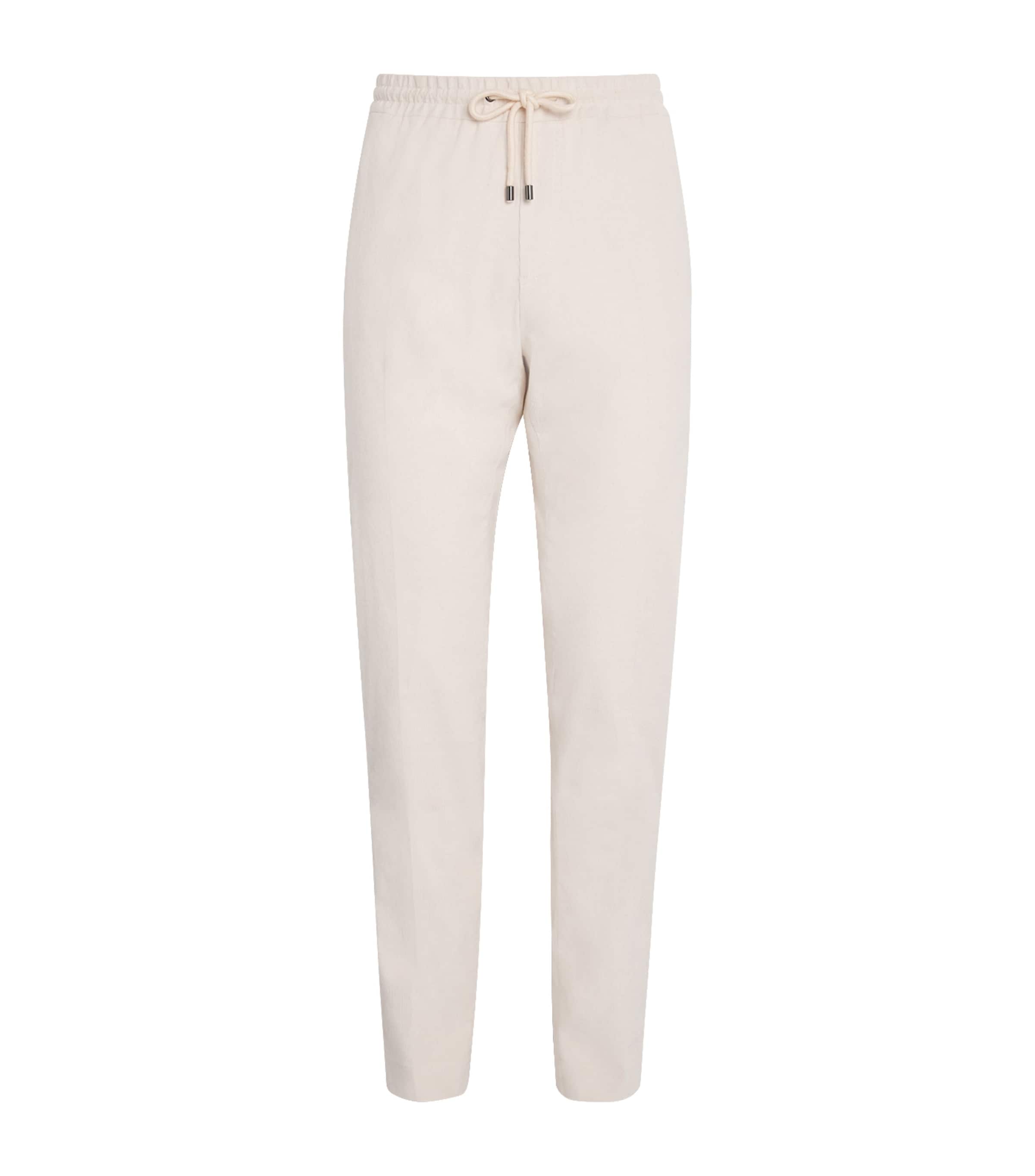 Pal Zileri Corduroy Drawstring Trousers In White