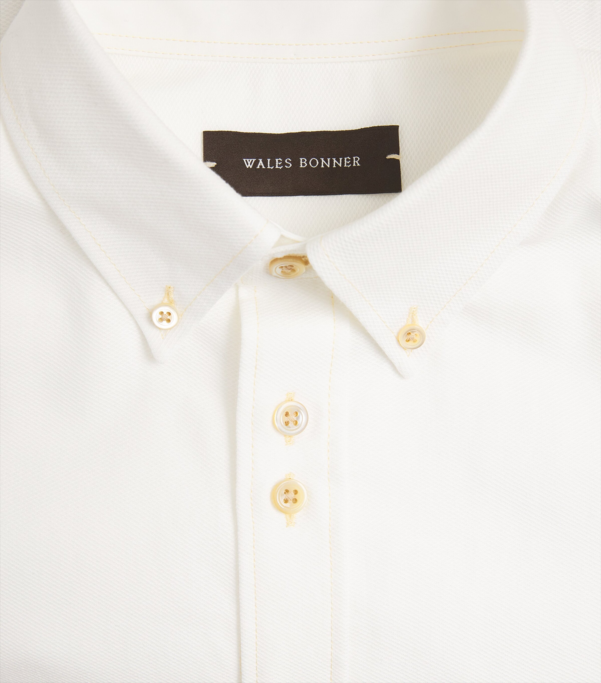 Wales Bonner Mens Cotton Embroidered Isaac Shirt White Image 6