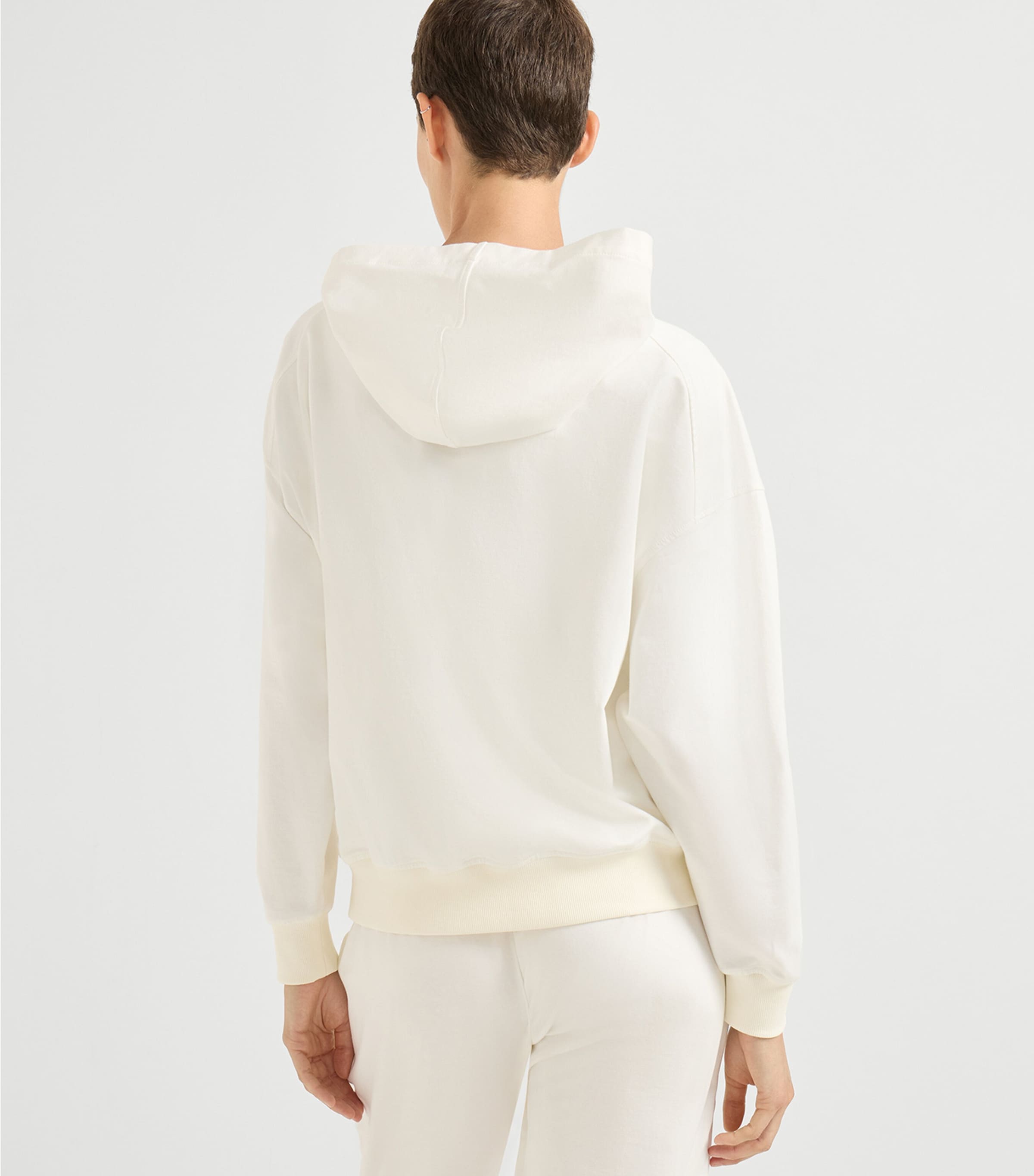 Brunello Cucinelli Womens Stretch-Cotton Zip-Up Hoodie Image 4