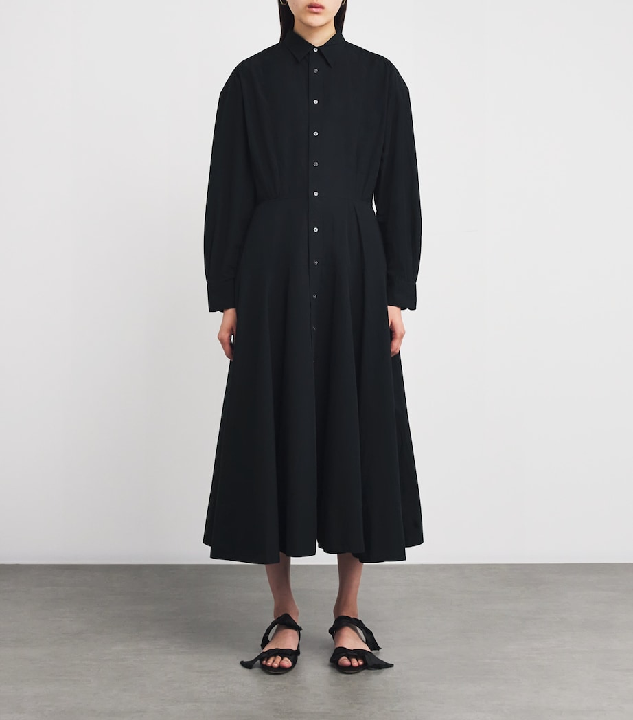 Cotton Midi Shirt Dress POLO BLACK Image 3