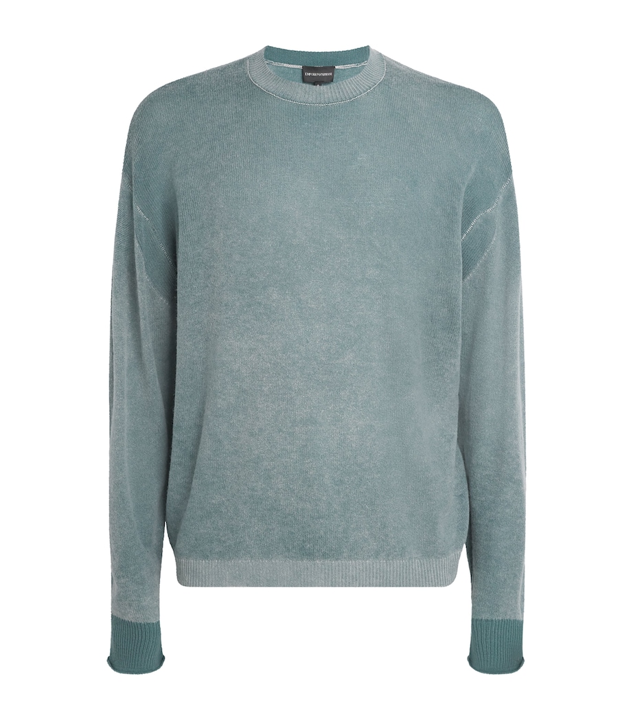 Wool-Cashmere Contrast-Stitch Sweater U9170 Image 1