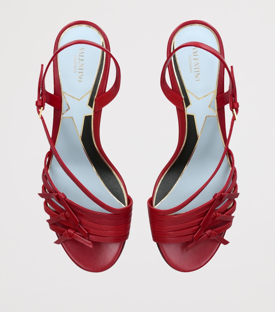 Valentino Garavani Leather Nodine Heeled Sandals 55 Red Image 4
