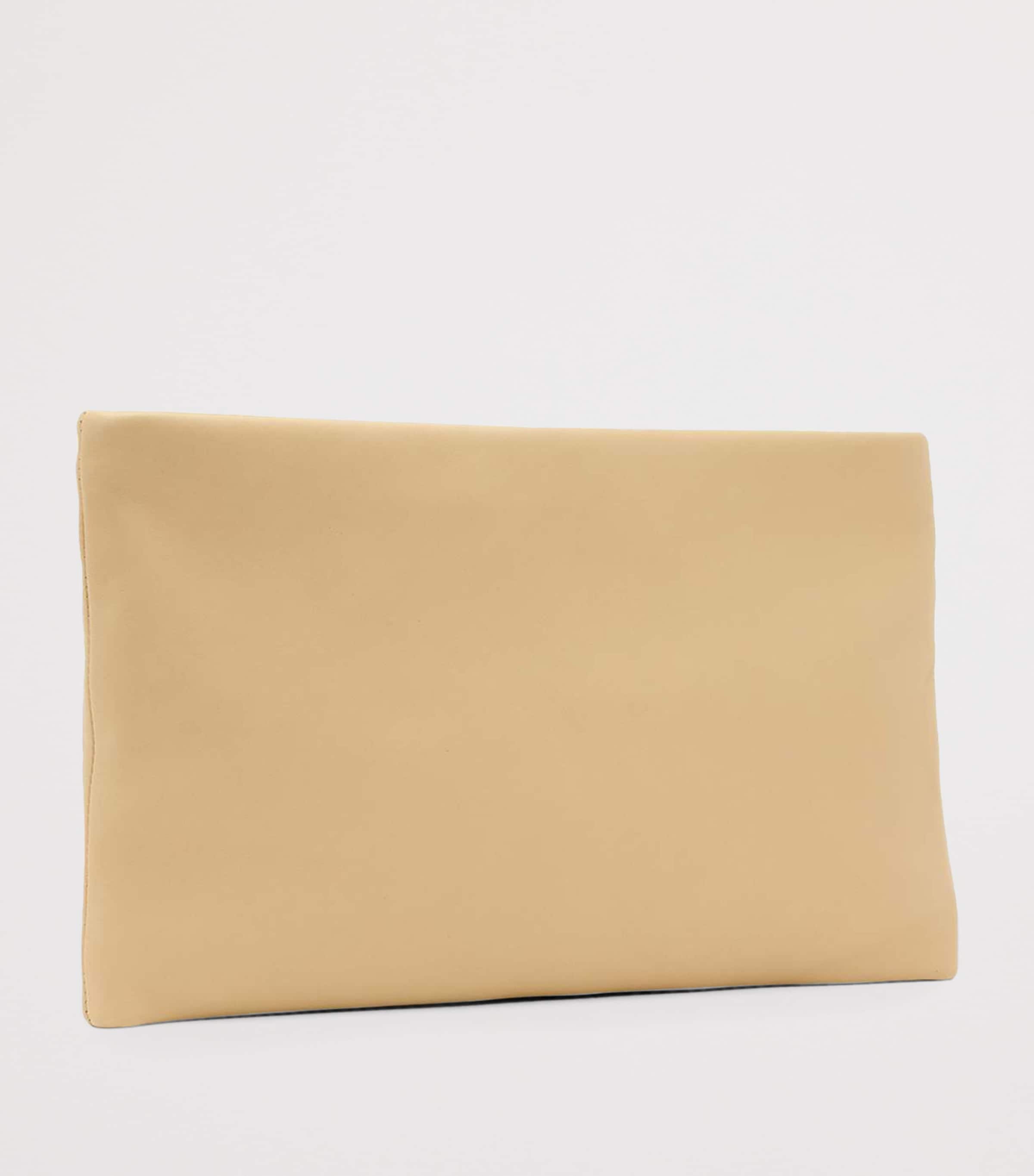 AllSaints Leather Bettina Clutch Bag Mellow Yellow Image 5