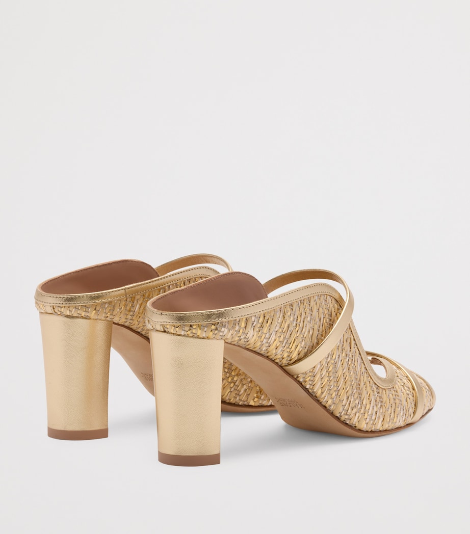 Metallic Raffia Norah Heeled Sandals 70 GOLD Image 4