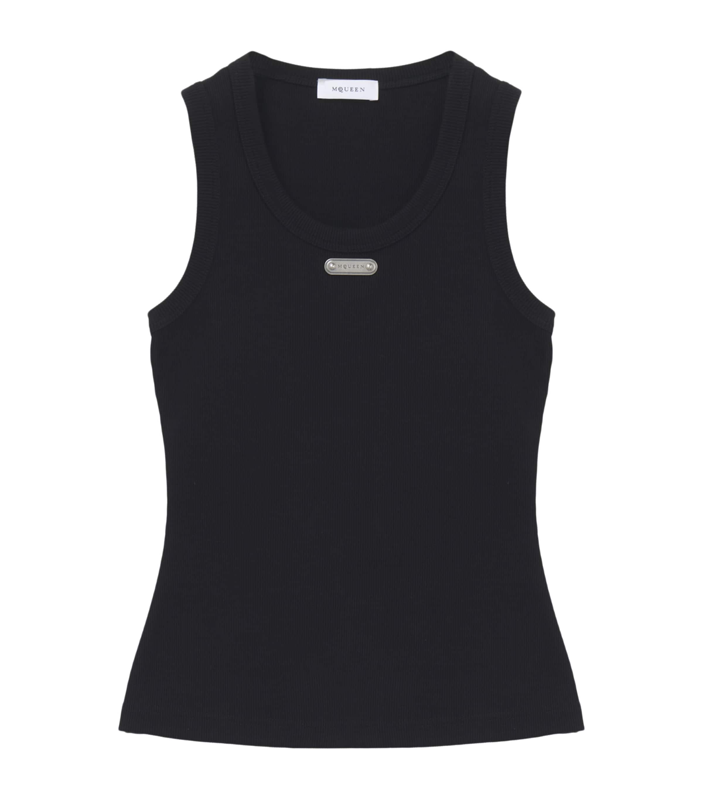 McQueen Womens Cotton Plaque Tank Top Image 1