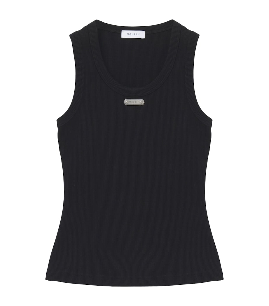 McQueen Womens Cotton Plaque Tank Top Image 1