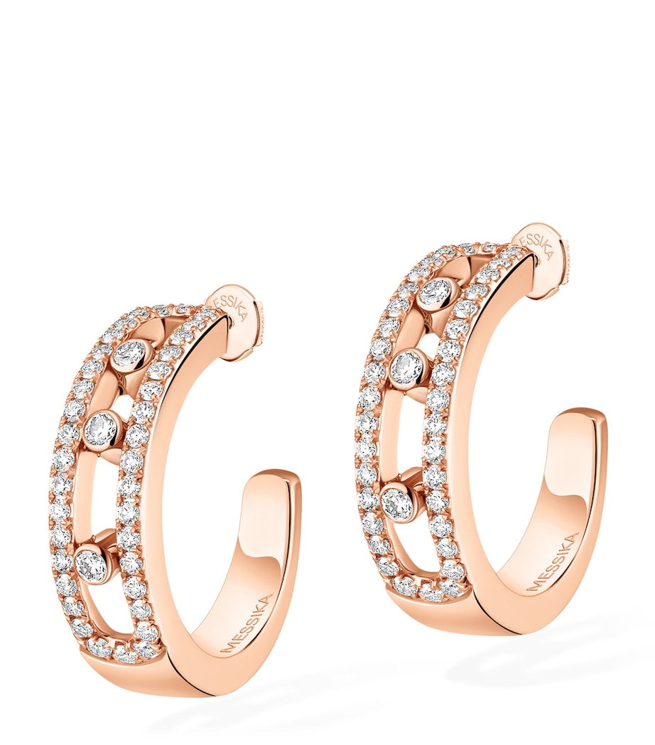 Messika Move Classique Rose Gold and Diamond Hoop Earrings (0.52ct) Pink Gold Image 1