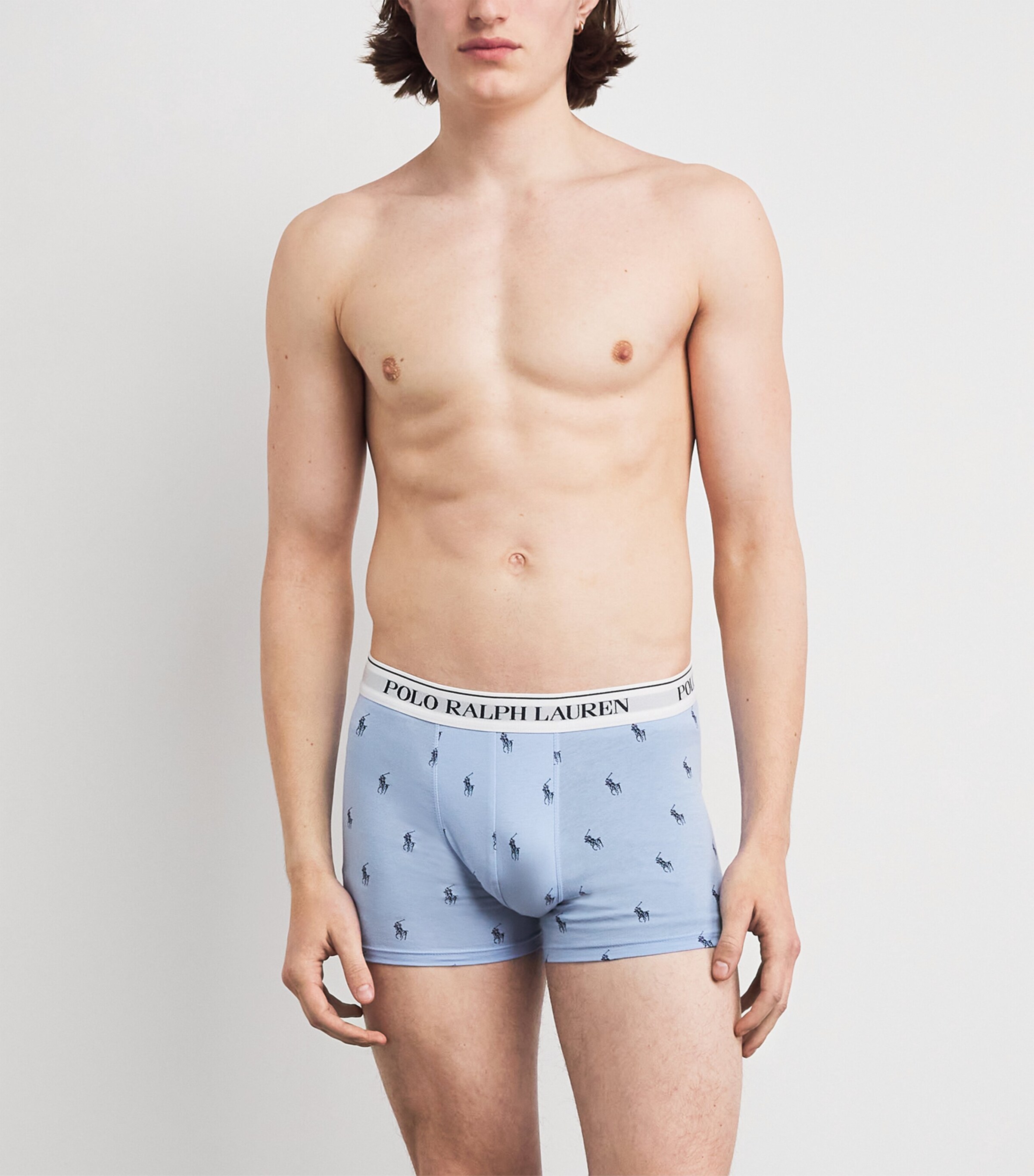 Polo Ralph Lauren Mens Stretch-Cotton Classic Trunks (Pack of 3) Peb Blu Aop/nvy/nw I Image 2