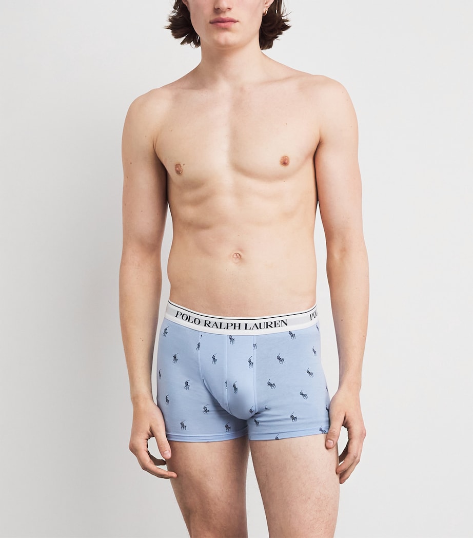 Polo Ralph Lauren Mens Stretch-Cotton Classic Trunks (Pack of 3) Peb Blu Aop/nvy/nw I Image 2