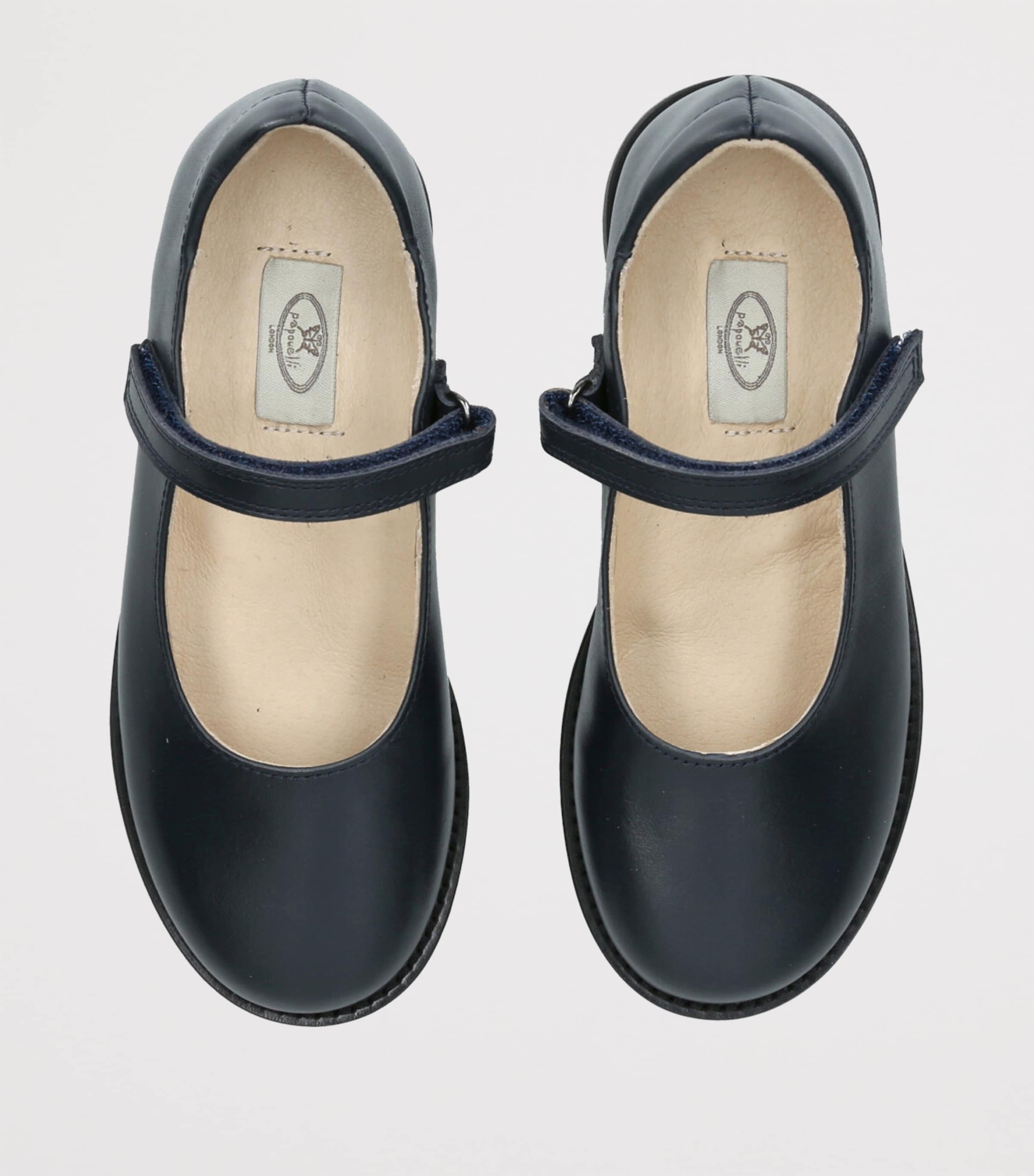 papouelli Leather Emilia Mary Janes Navy Image 4