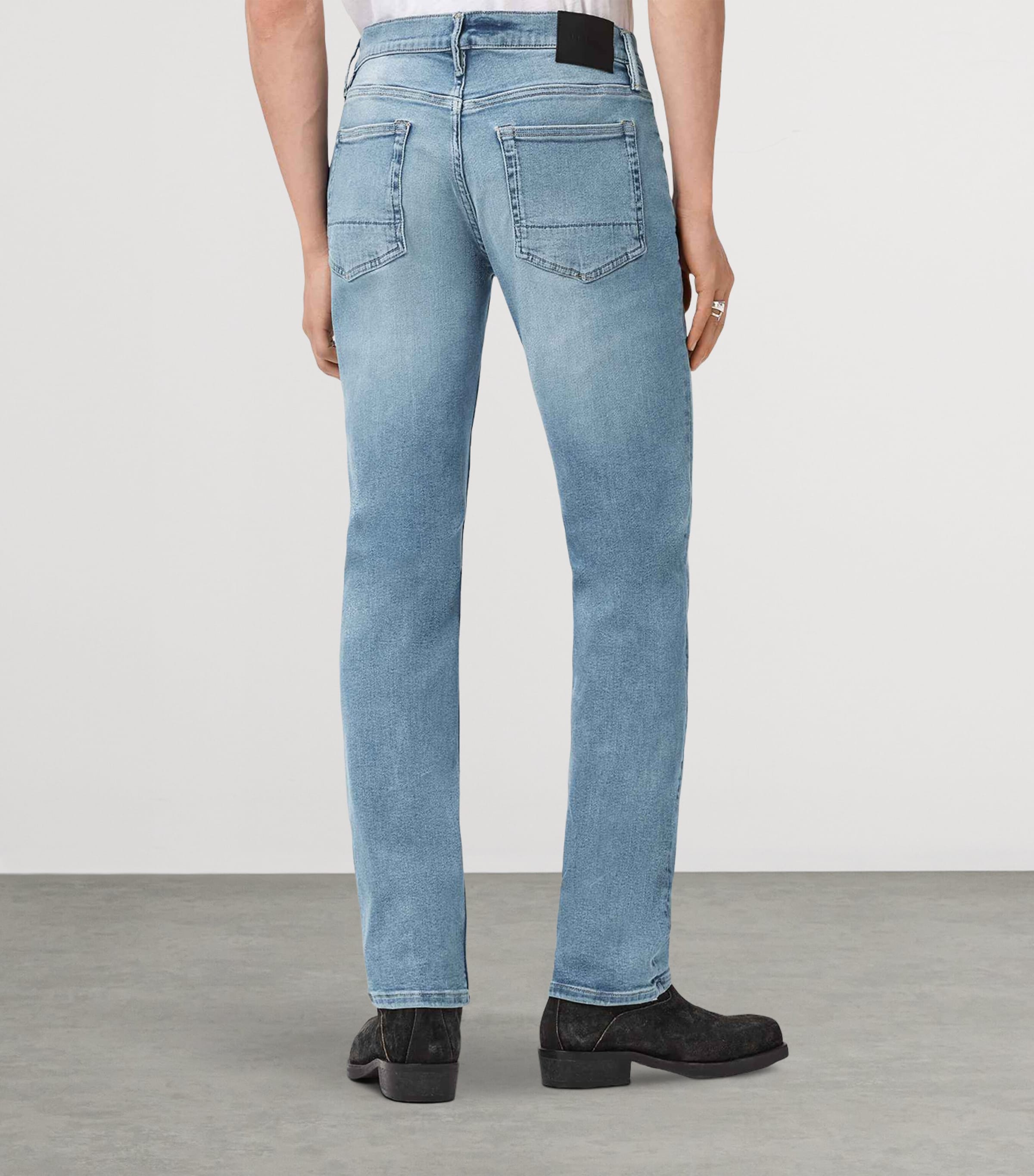 AllSaints Mens Sid Ultra Skinny Jeans Light Indigo Image 4