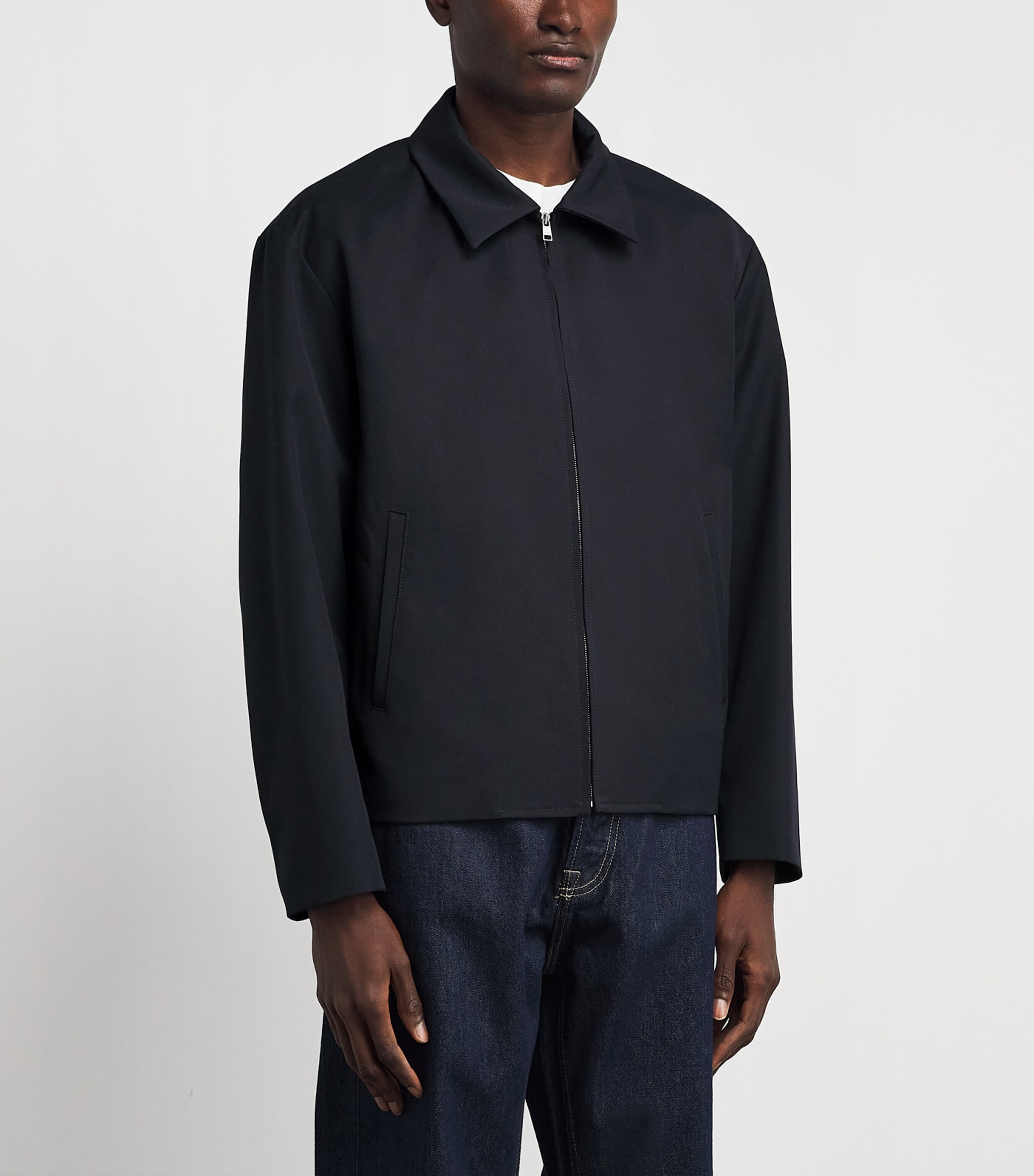 Sandro Paris Mens Lightweight Zipped Jacket Navy Blue Image 4