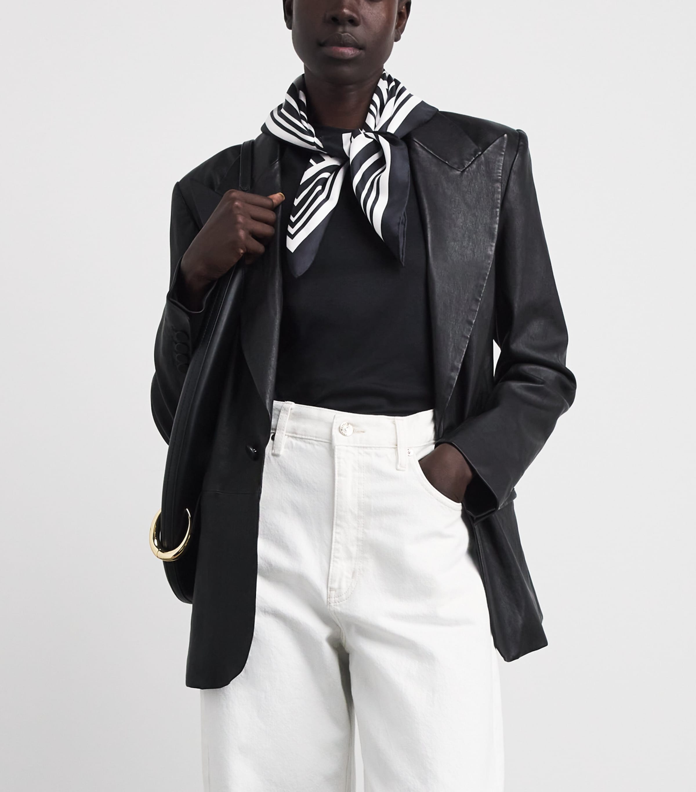 Joseph Silk Kenza Scarf Black/white Image 2