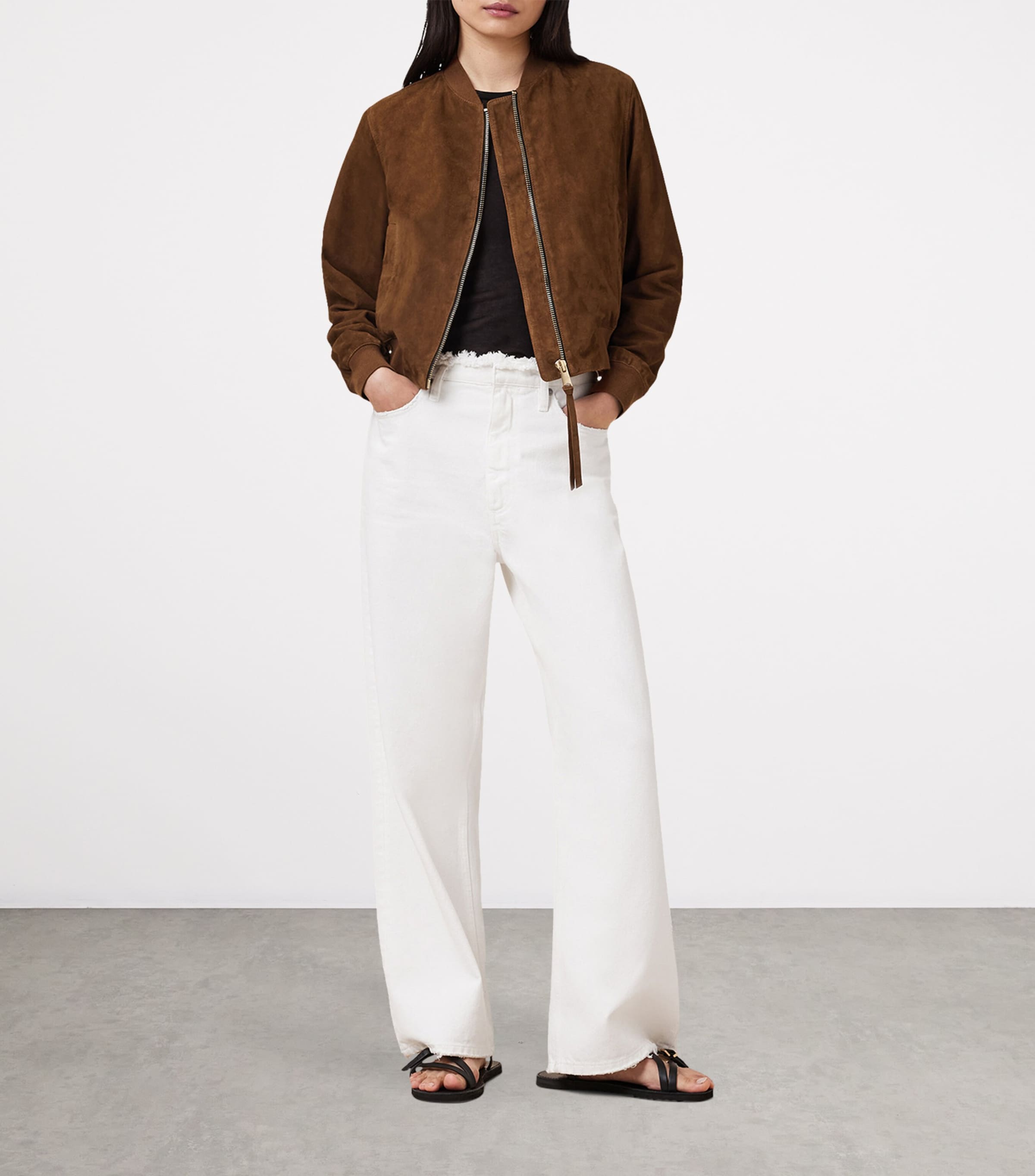 Suede Orten Bomber Jacket COGNAC BROWN Image 2