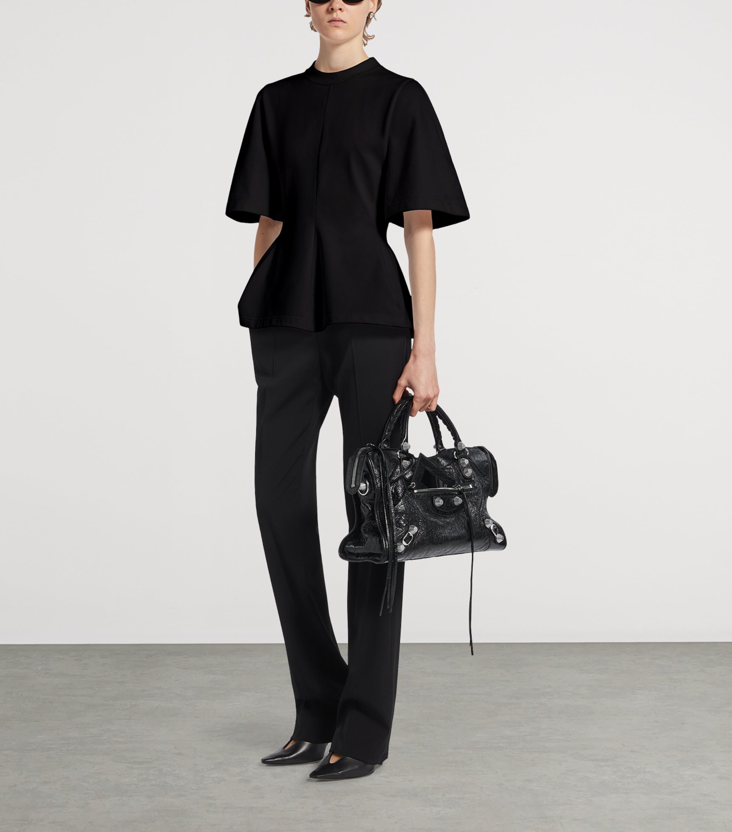 Balenciaga Womens Cotton Shaped T-Shirt Image 2