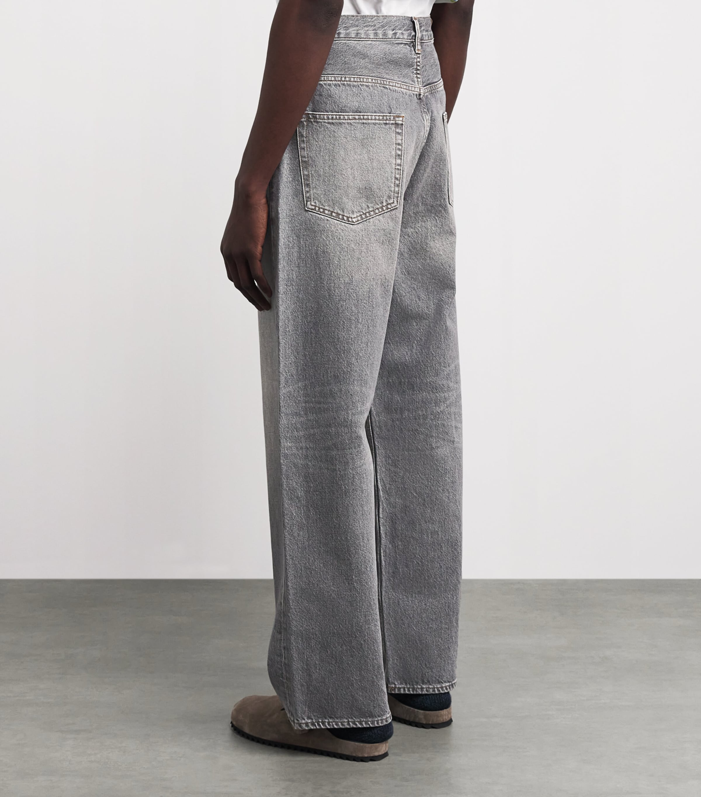 FRAME Mens Acid-Wash Baggy Jeans Ironclad Image 5