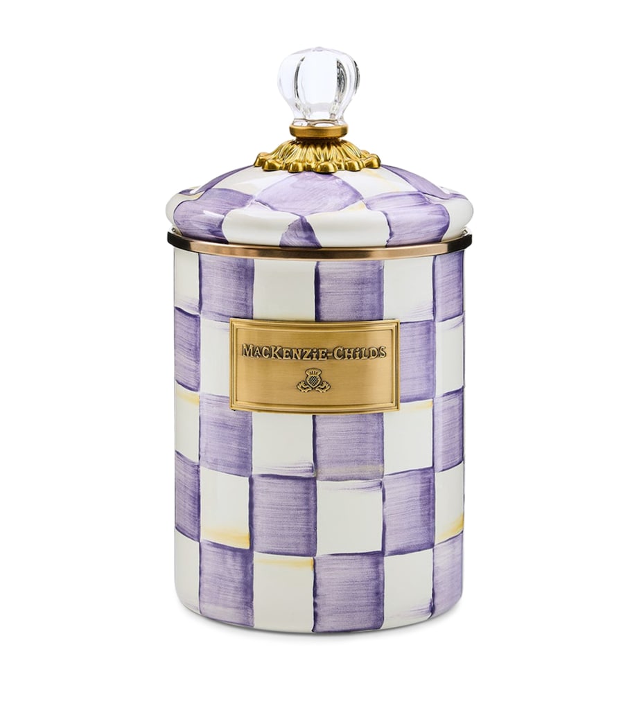 MacKenzie-Childs Medium Violet Check Canister (21.5cm) Violet Image 1