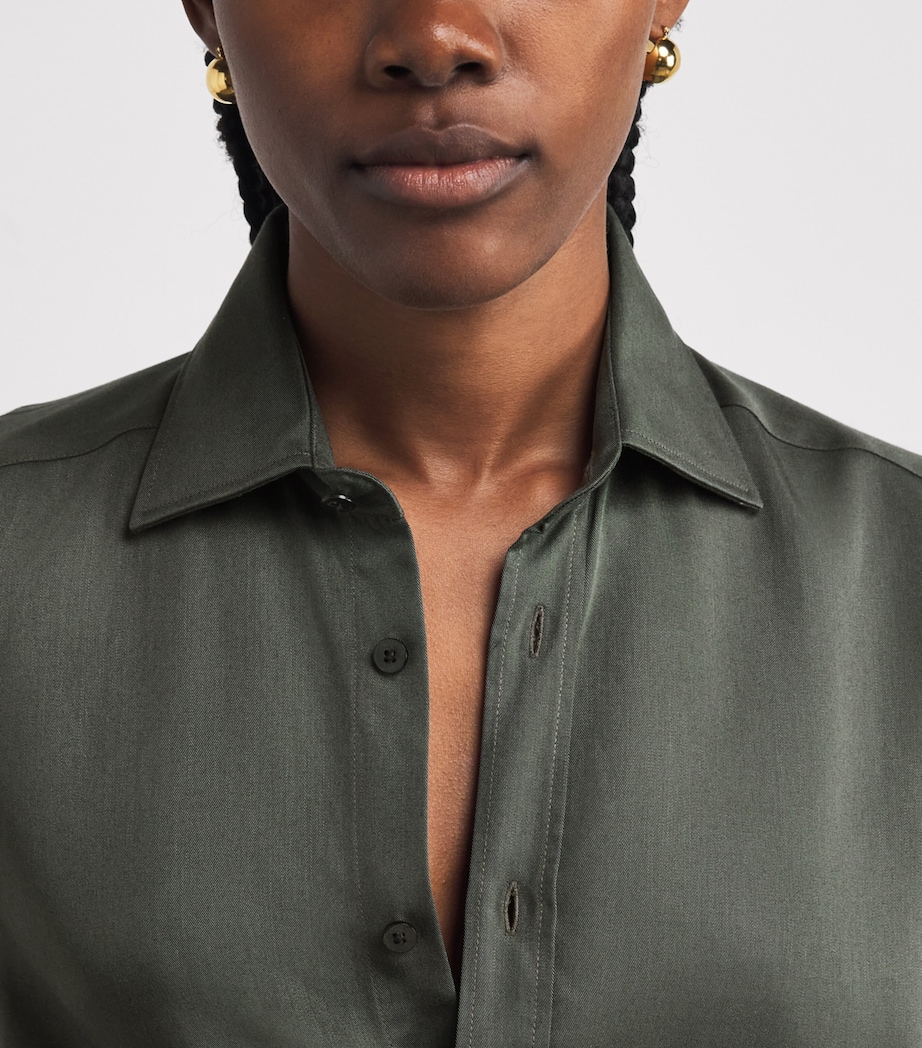 Cotton Oxford Boyfriend Shirt KHAKI Image 6