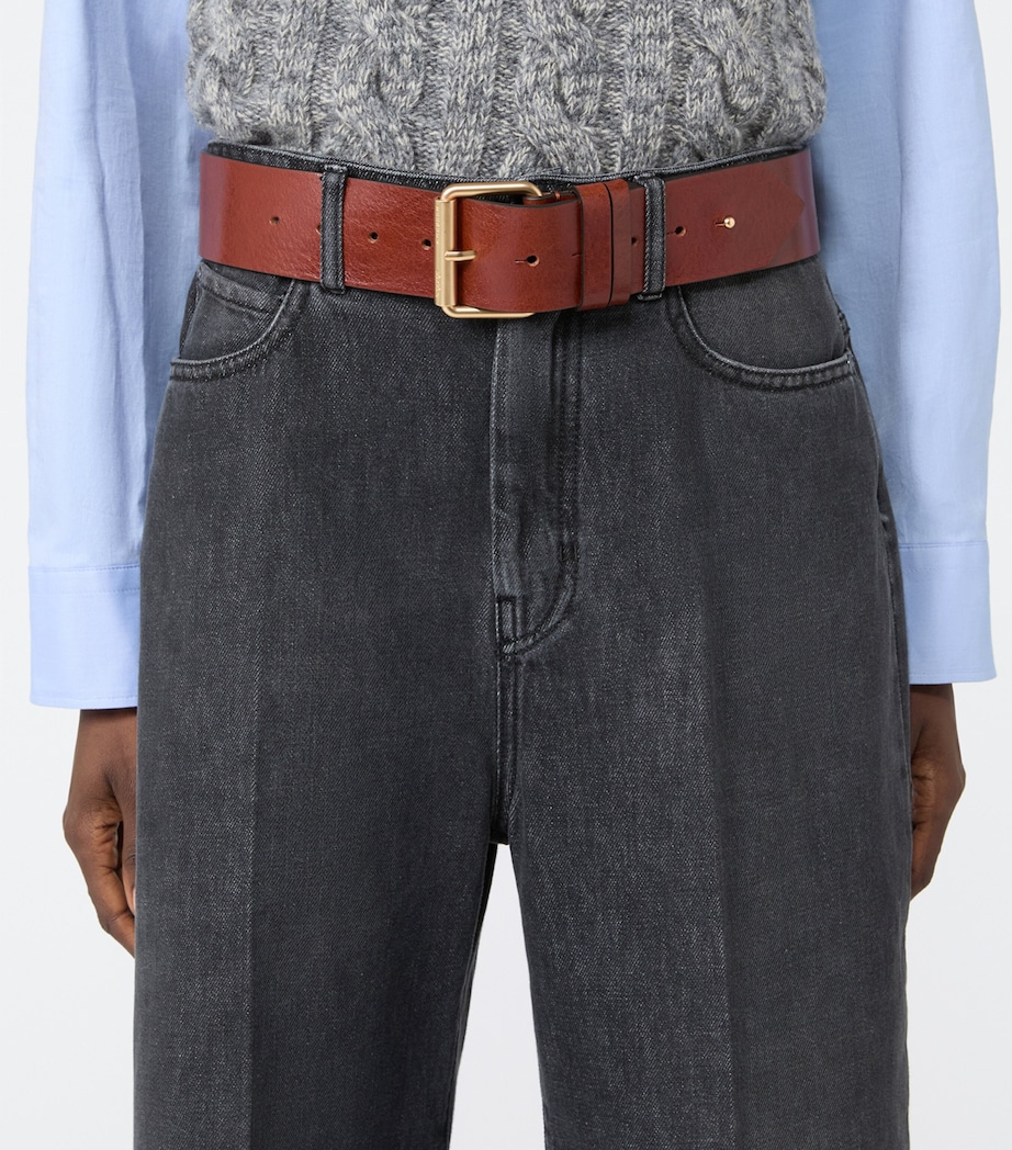Weekend Max Mara Leather Belt Hazelnut Brown Image 2
