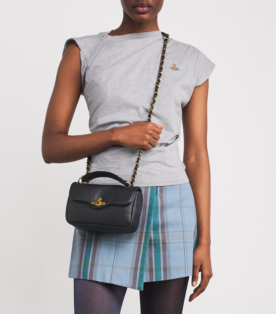 Small Leather Anita Shoulder Bag N401 BLACK Image 5