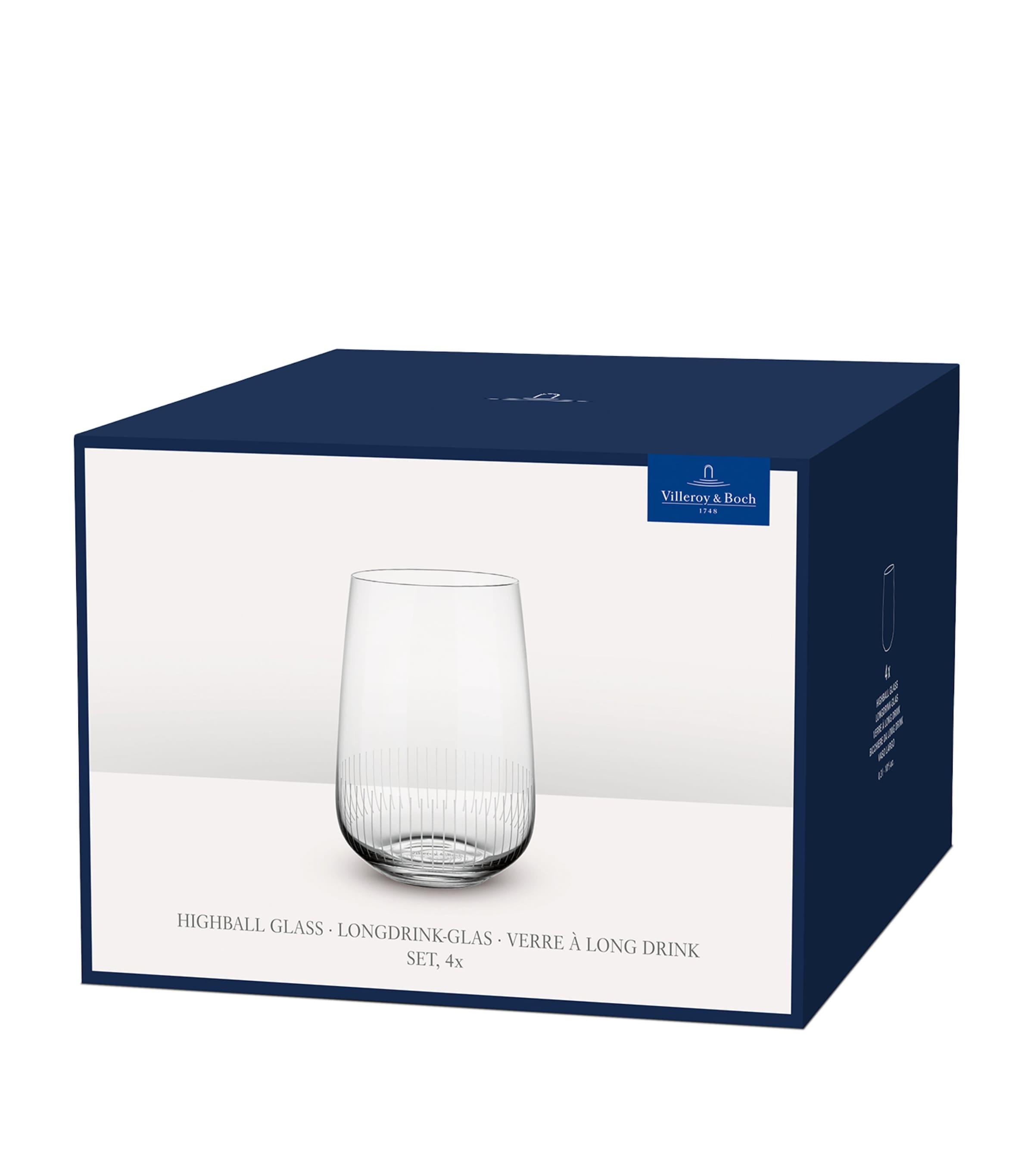 Set of 4 Crystal Afina Highball Glasses (300ml) CLEAR Image 5