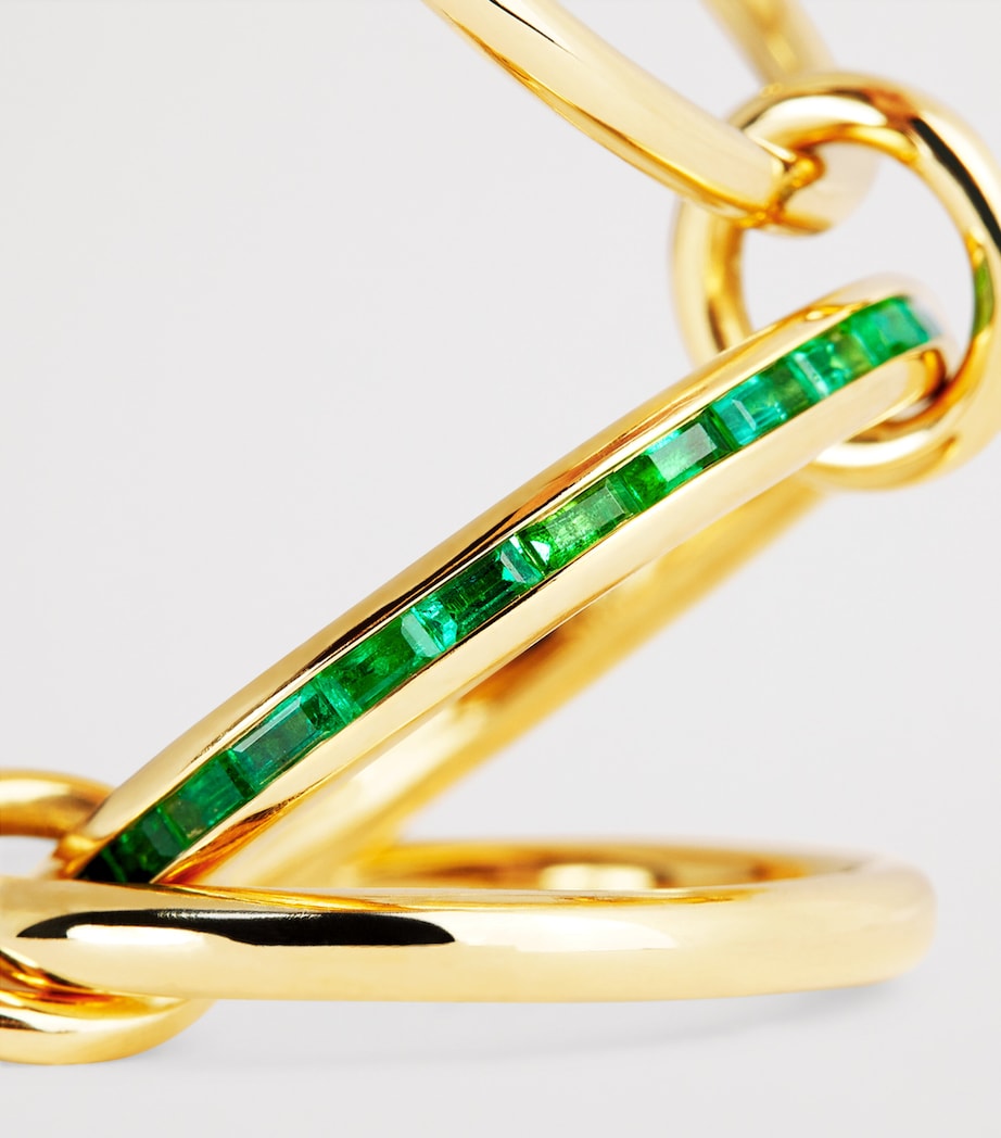 Yellow Gold and Emerald Pyrus Ring YELLOW GOLD Image 6