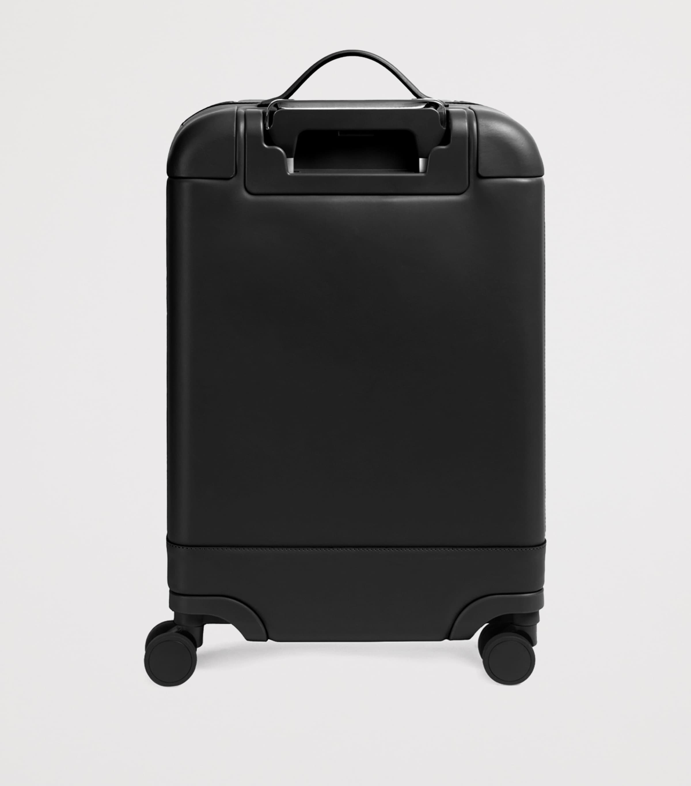 Leather Carry-On Suitcase (55cm) BLACK Image 4