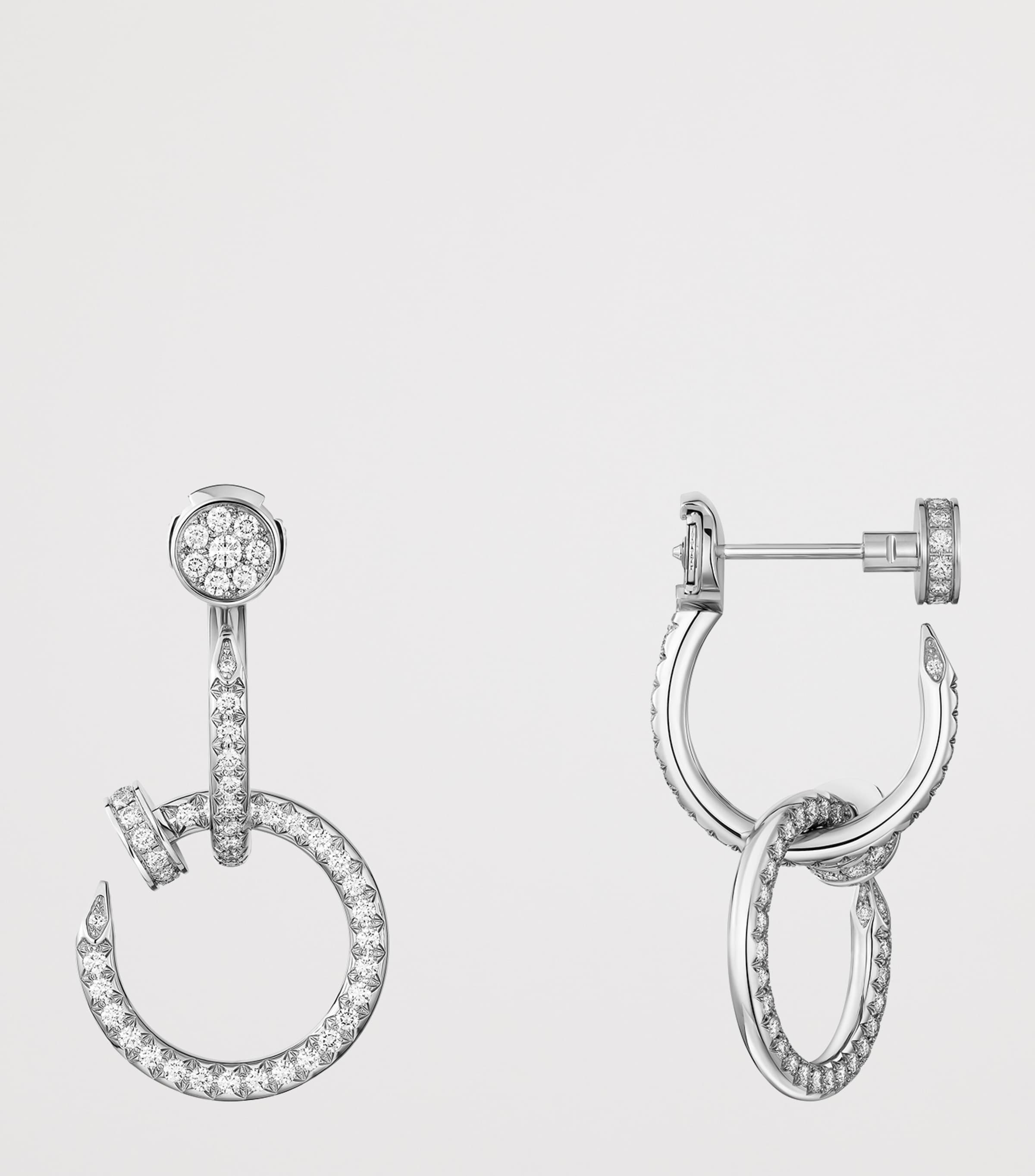 White Gold and Diamond Juste un Clou Earrings WHITE GOLD Image 4