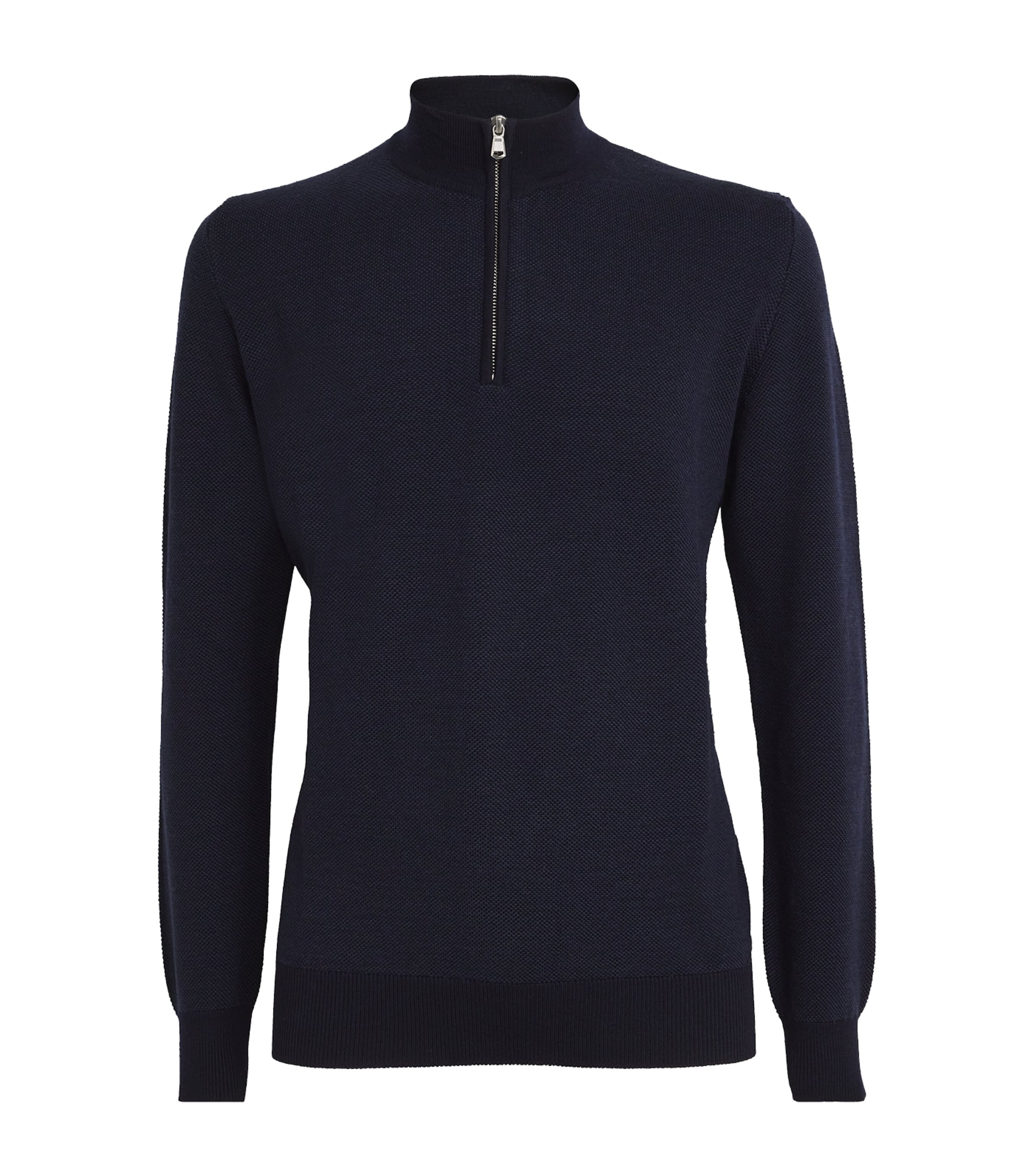 Shop Sunspel Merino Wool Honeycomb-knit Sweater In Navy