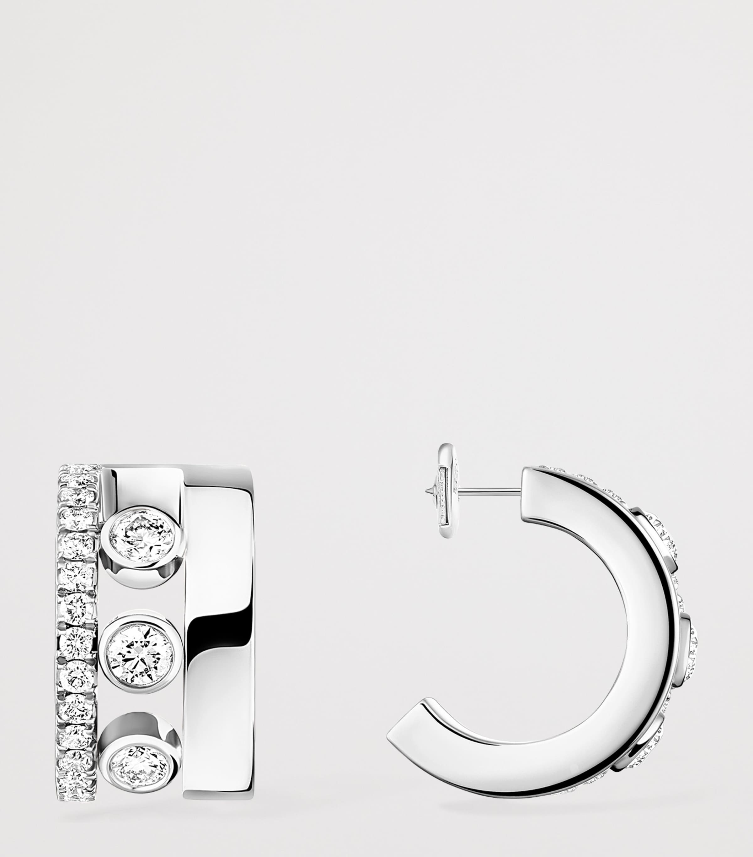 Messika Move Romane White Gold and Diamond Hoop Earrings (0.27ct) White Gold Image 3