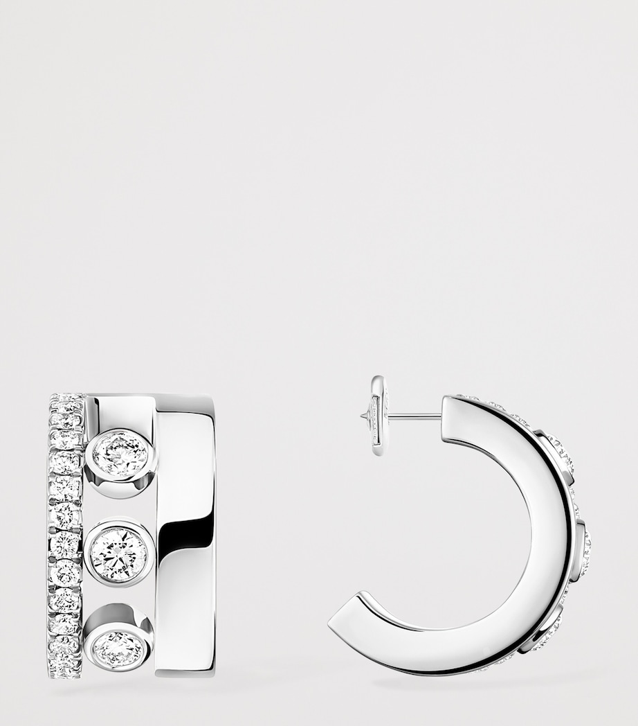 Messika Move Romane White Gold and Diamond Hoop Earrings (0.27ct) White Gold Image 3