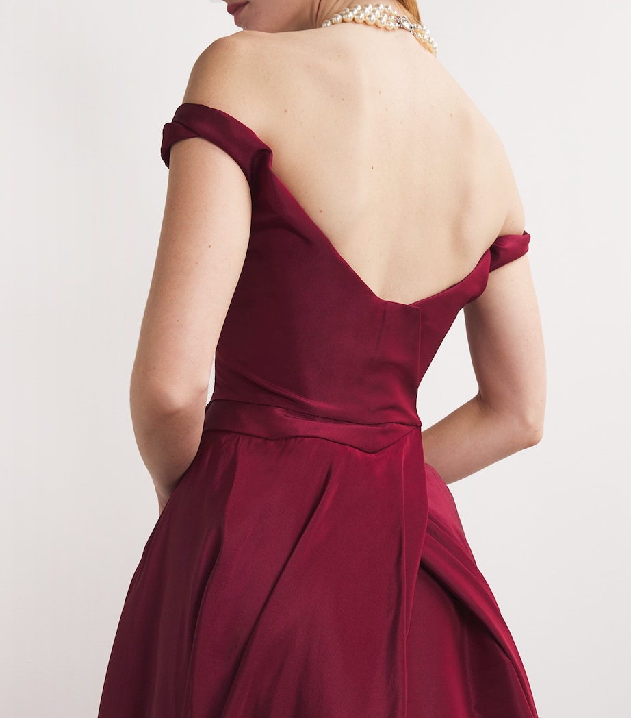 Faille Draped Tabitha Gown I406 BURGUNDY Image 4