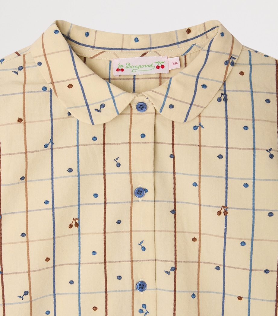Bonpoint Cotton Check Blouse (4-8 Years) Ca Beige Image 3