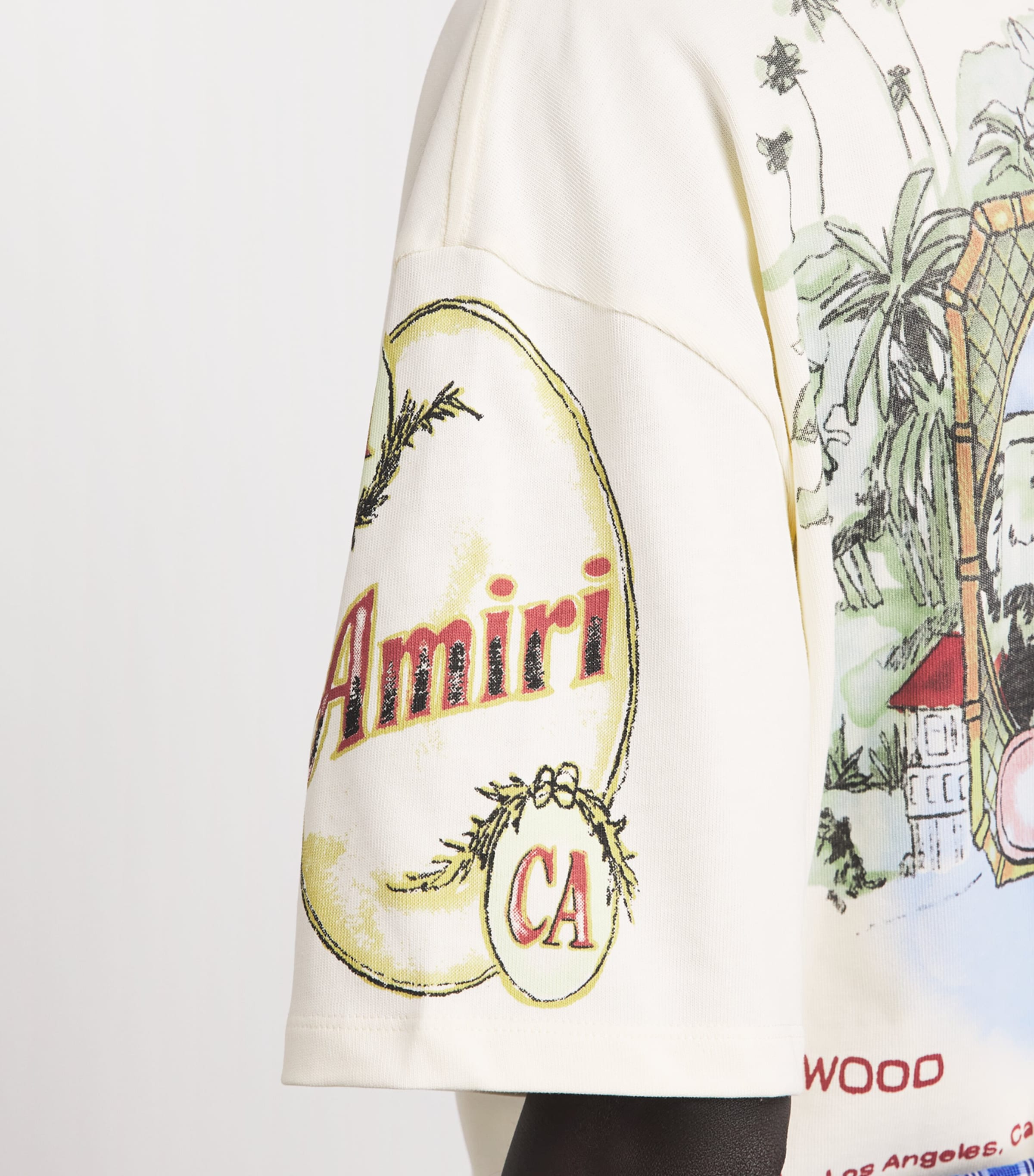AMIRI Mens Cotton Vista Skate T-Shirt Ivory Image 3