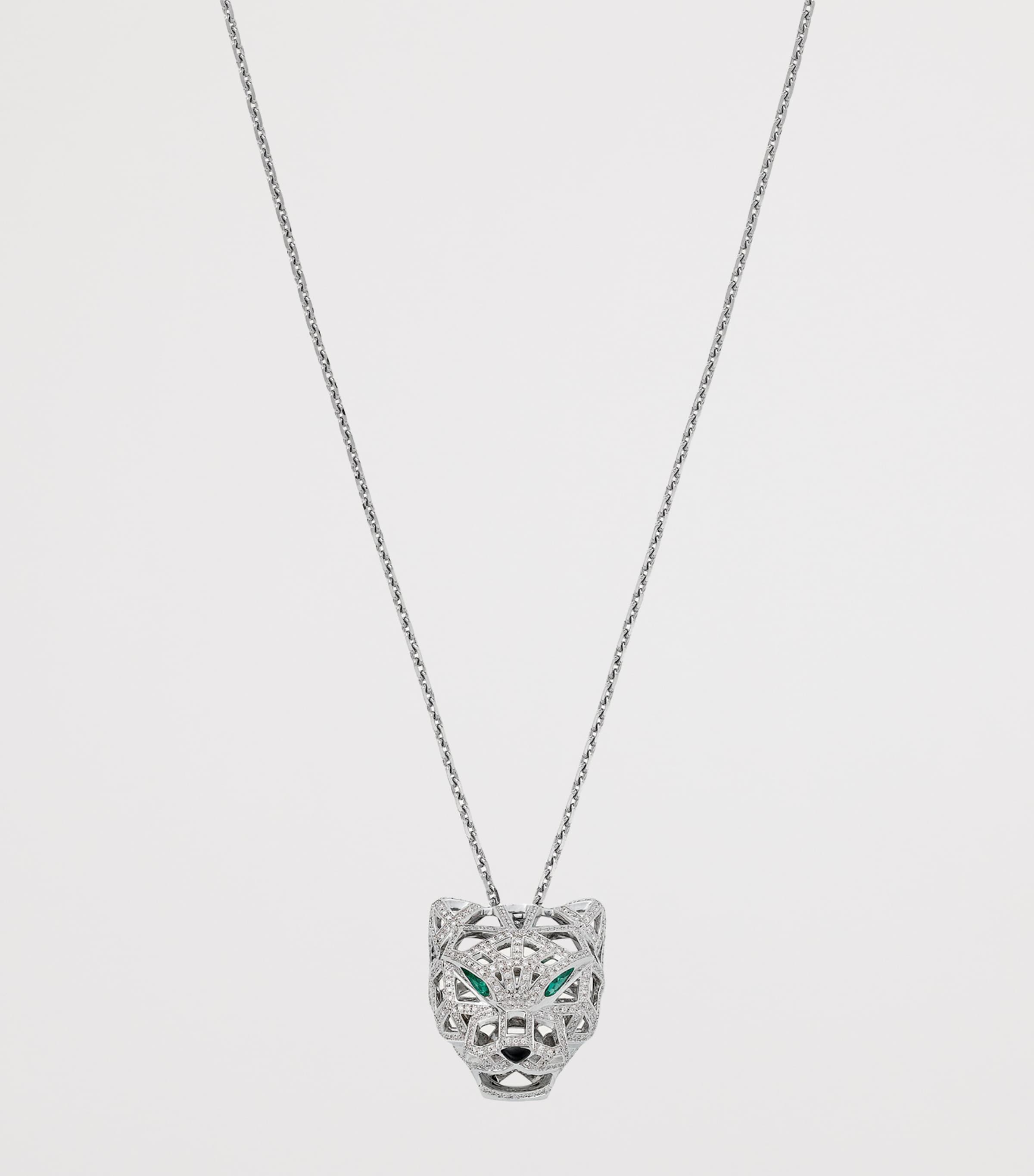 White Gold, Diamond, Emerald and Onyx Panthère de Cartier Necklace WHITE GOLD Image 3