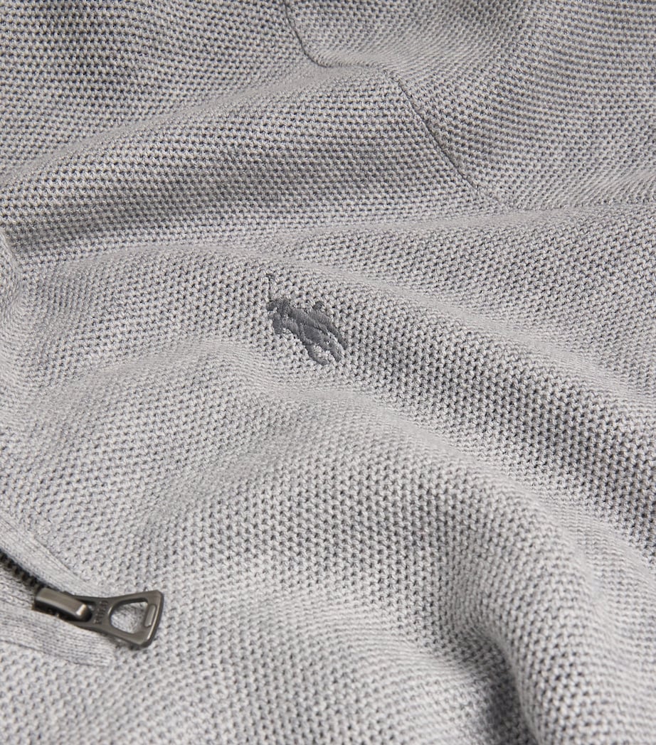 Cotton Half-Zip Sweater GREY Image 5