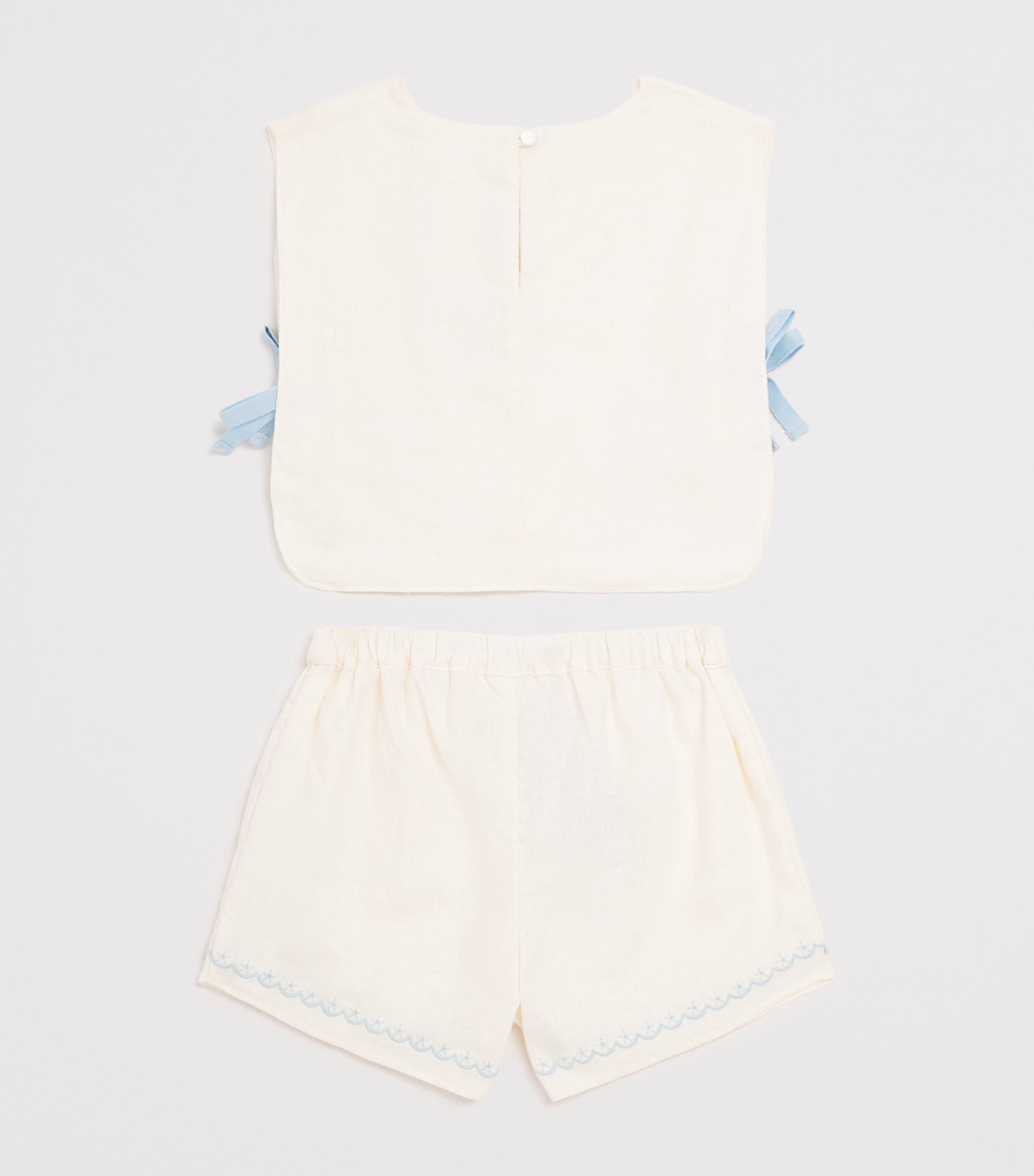 Linen-Blend Sharpay Blouse and Shorts Set (6-36 Months) OFFWHITE Image 2